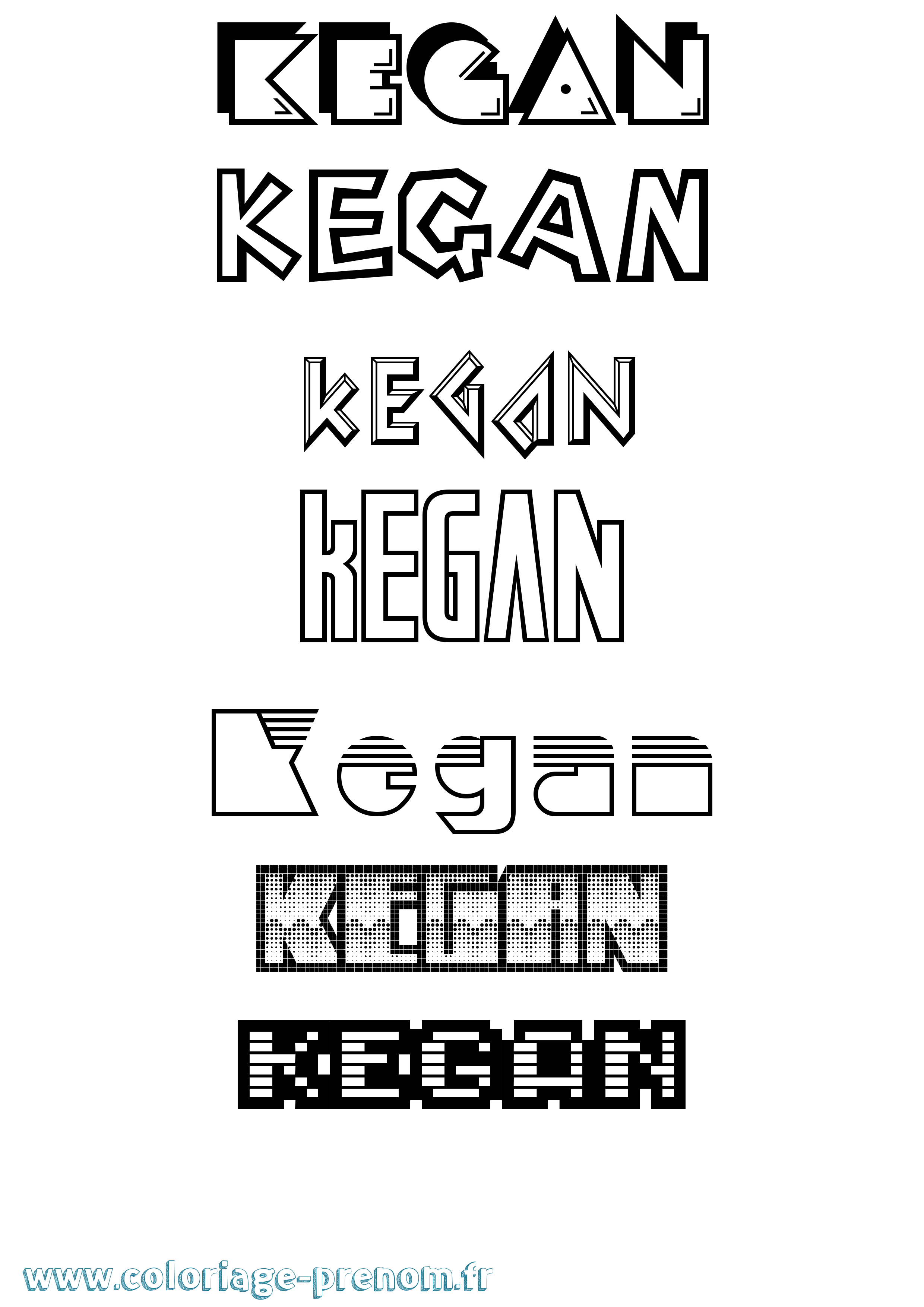 Coloriage prénom Kegan Jeux Vidéos