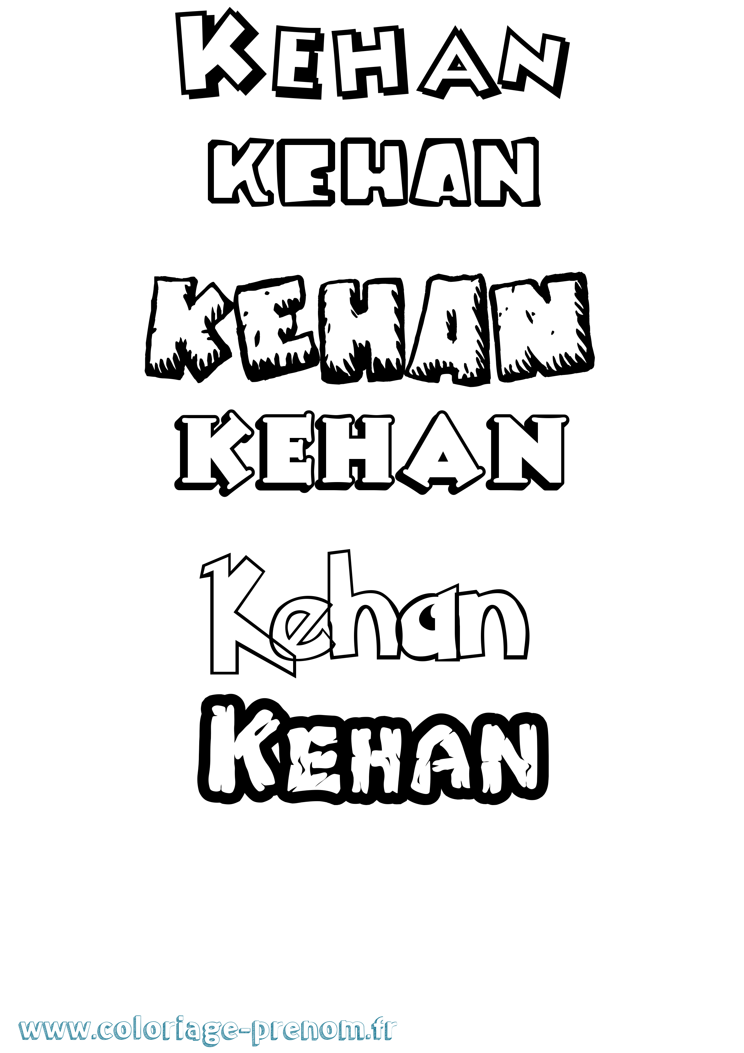 Coloriage prénom Kehan Dessin Animé