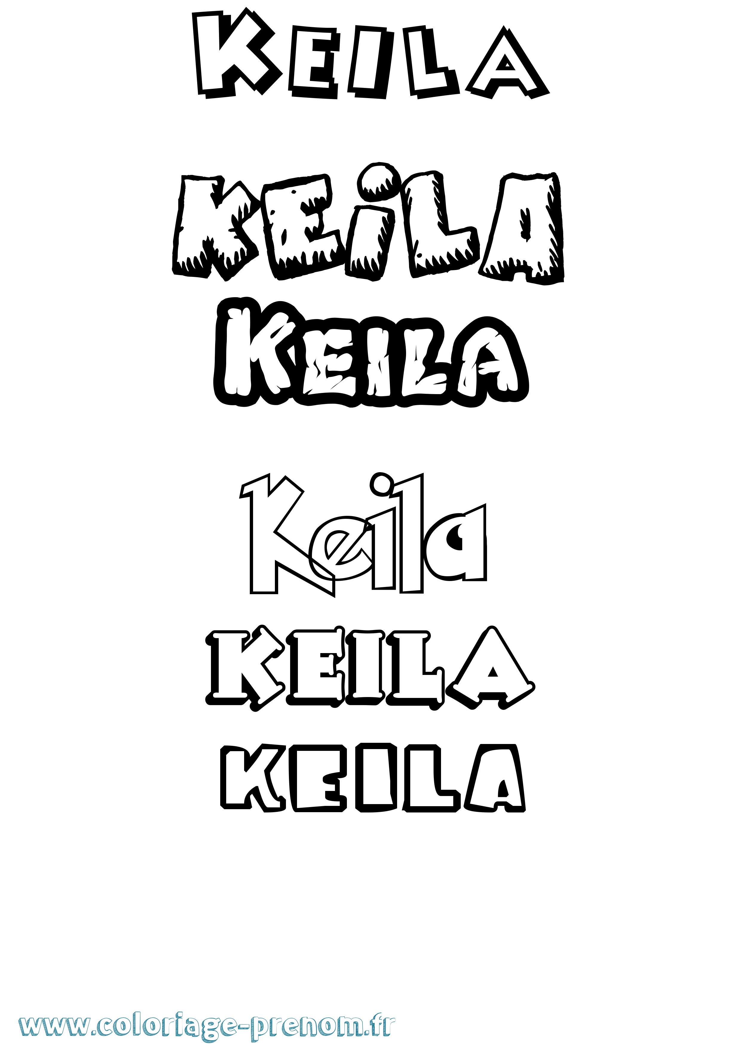 Coloriage prénom Keila Dessin Animé