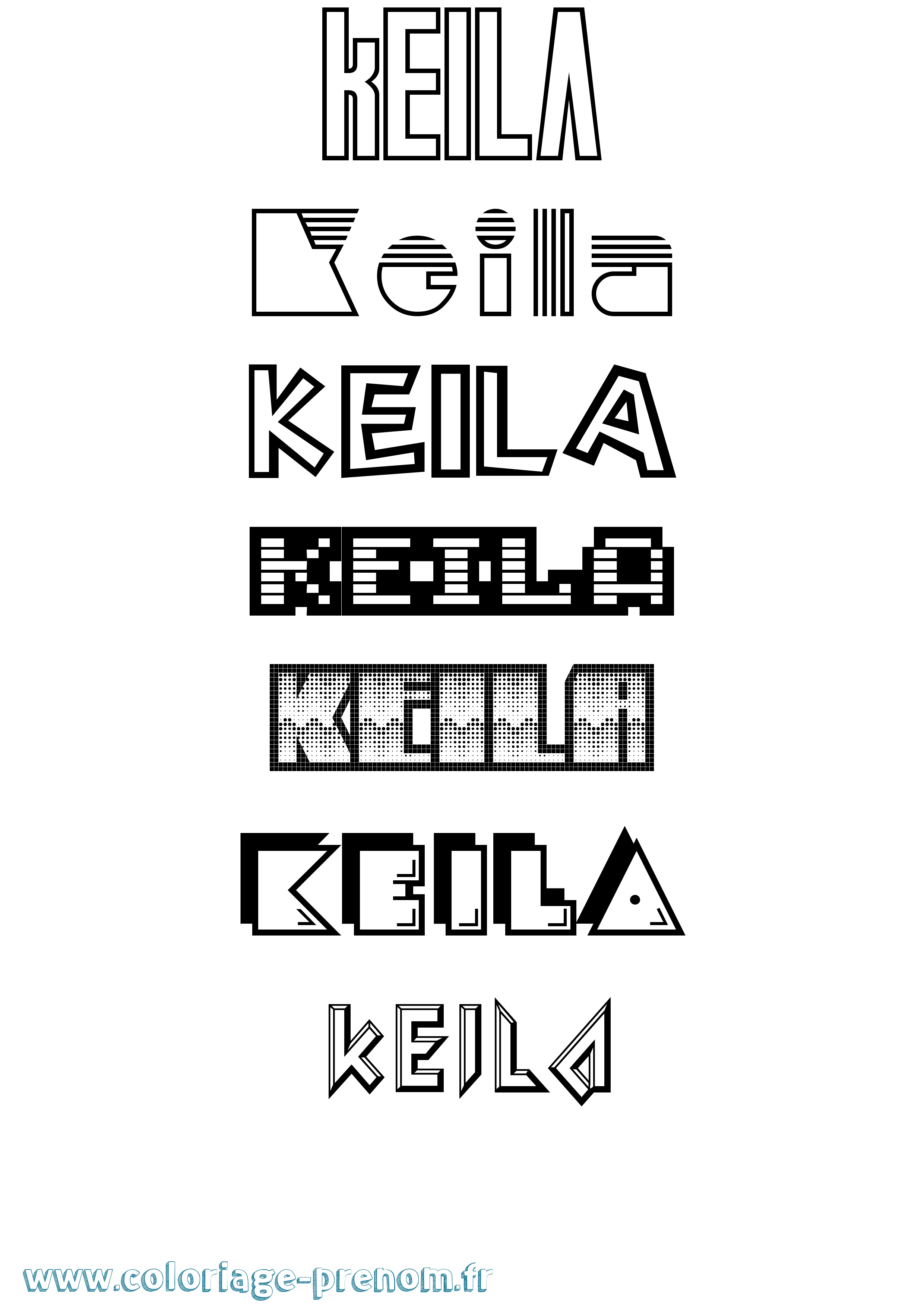 Coloriage prénom Keila Jeux Vidéos