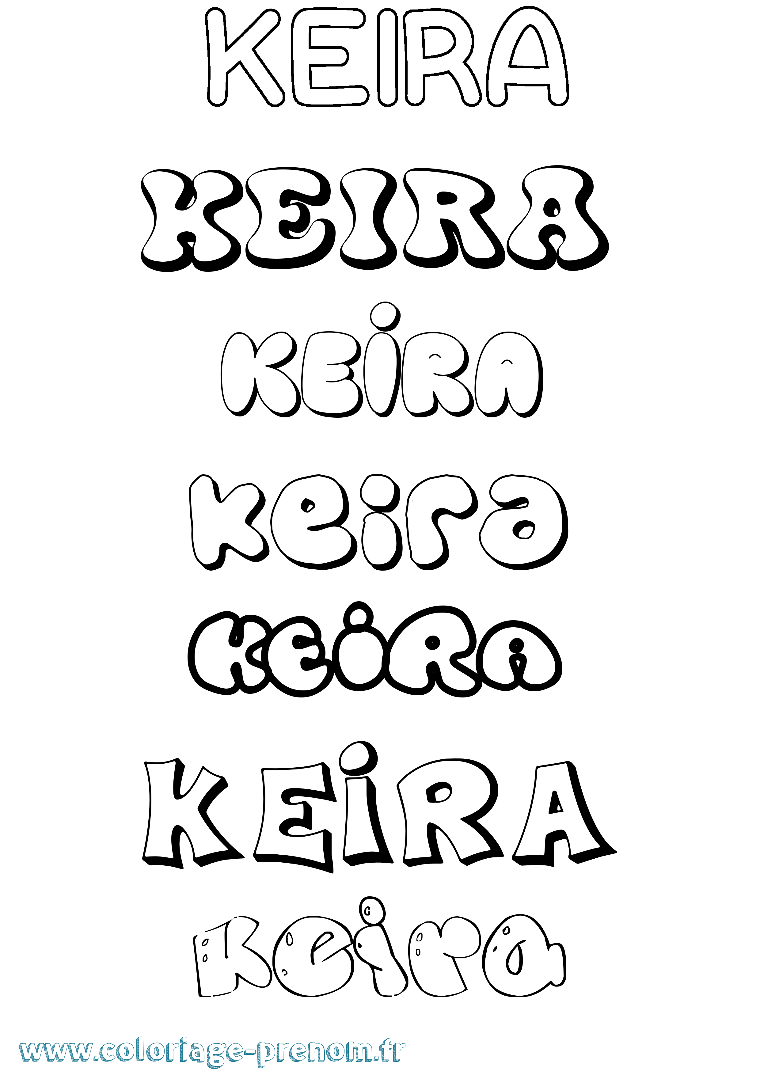 Coloriage prénom Keira Bubble