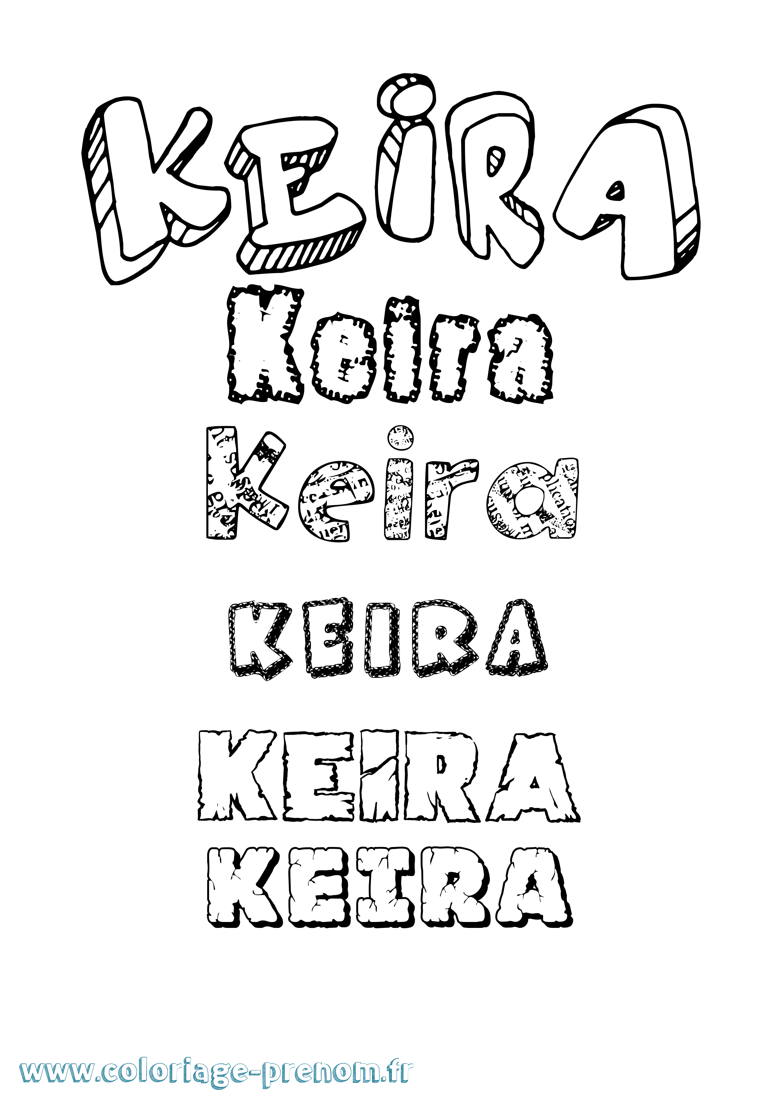 Coloriage prénom Keira Destructuré