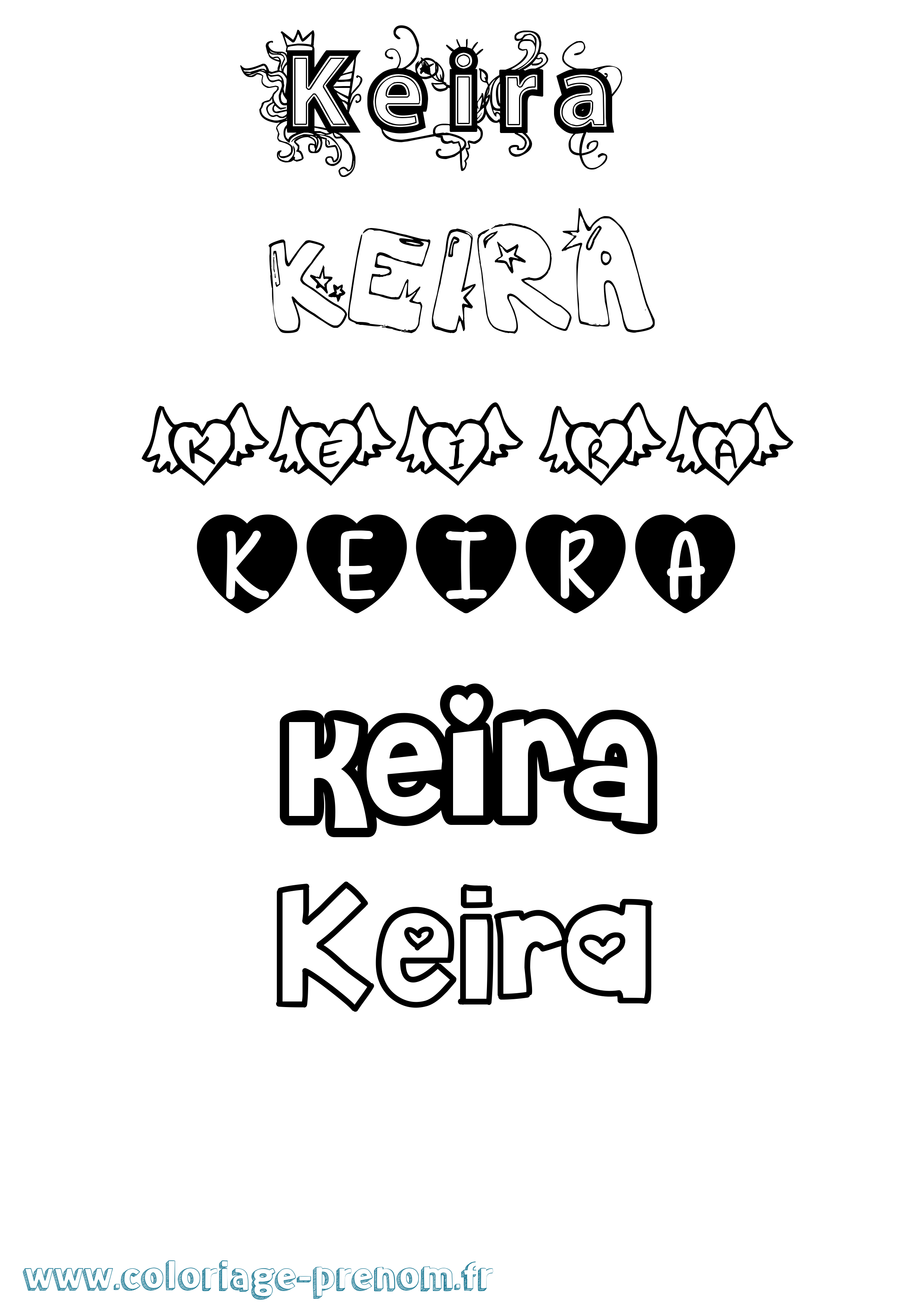 Coloriage prénom Keira Girly
