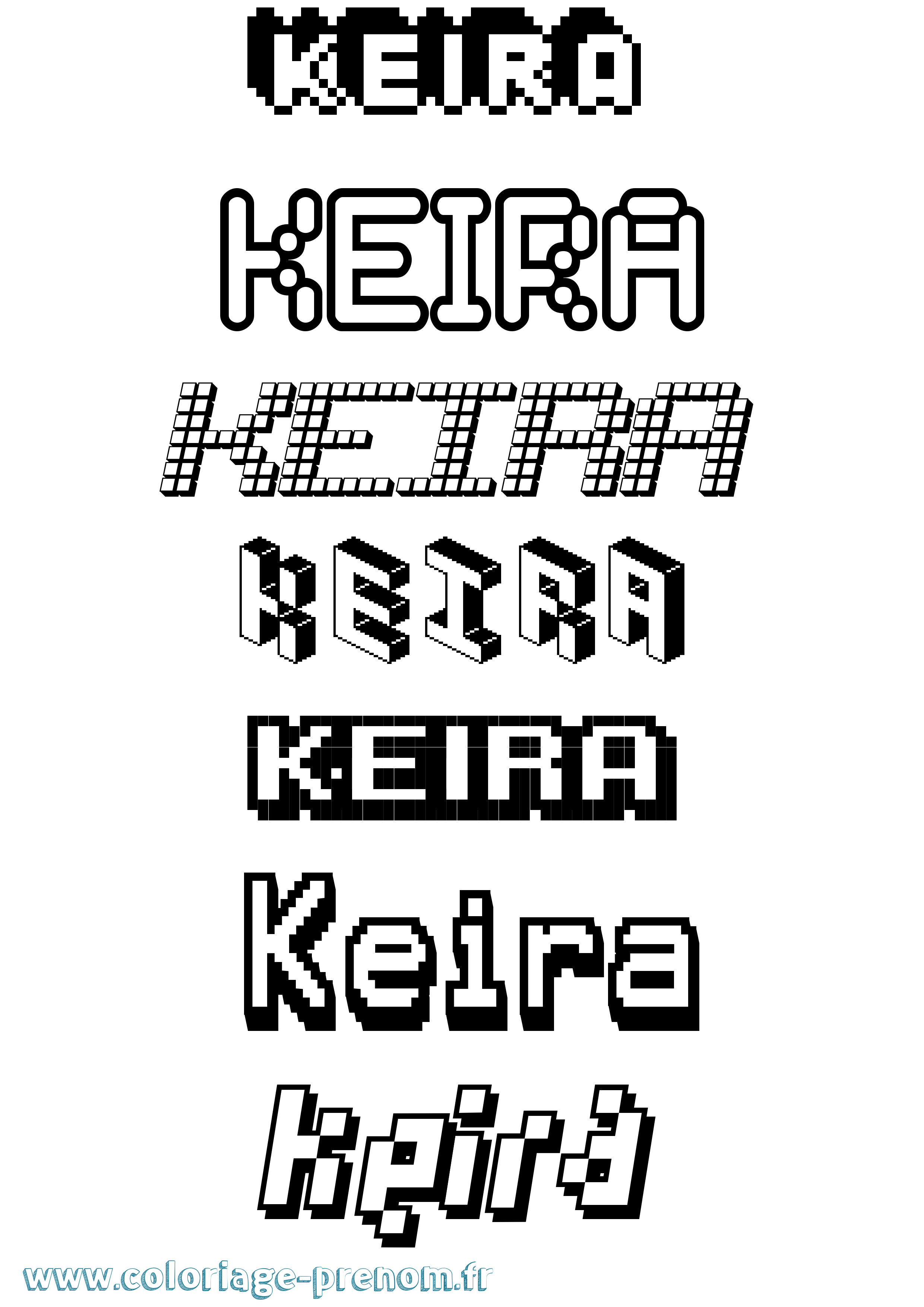Coloriage prénom Keira Pixel