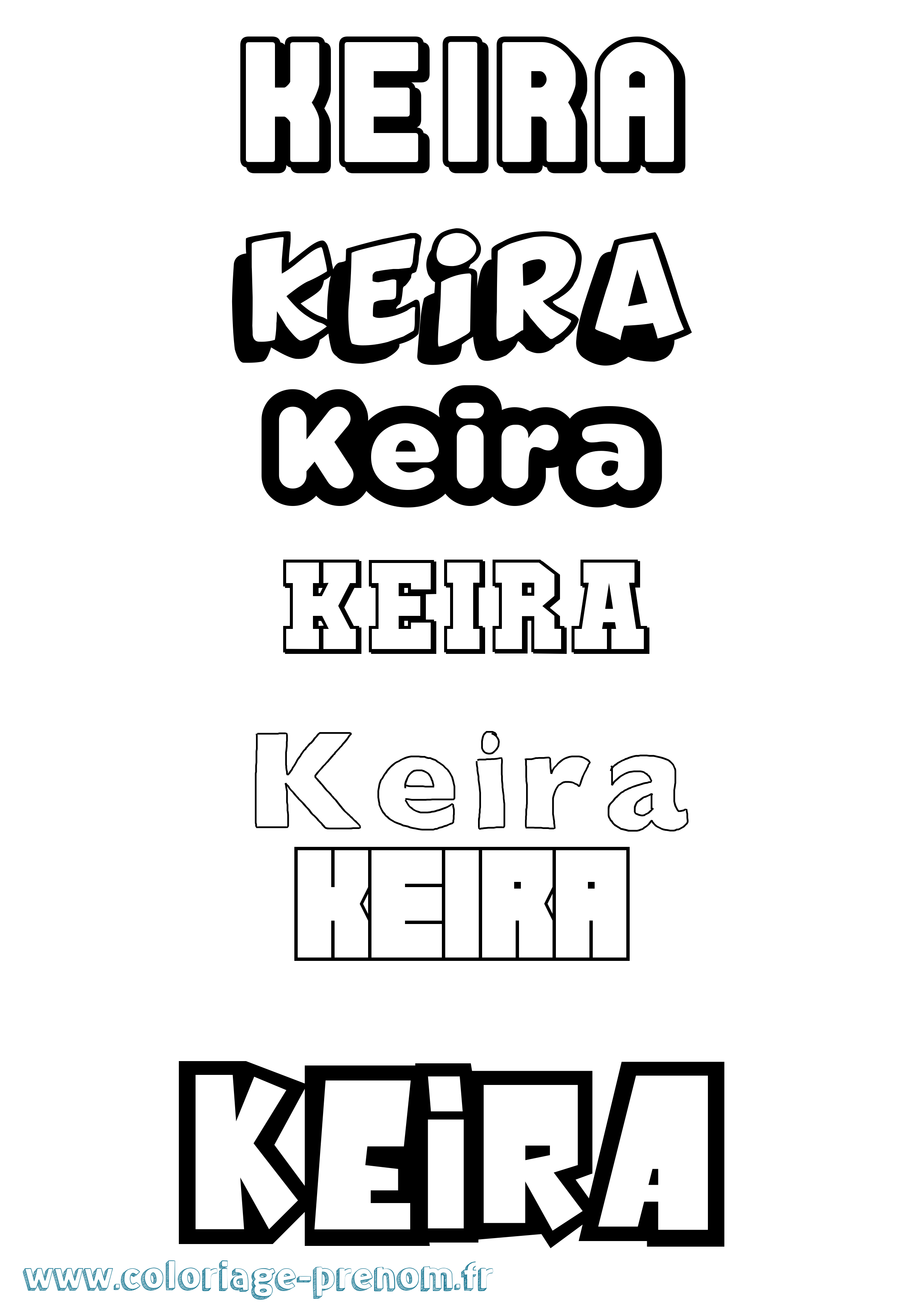 Coloriage prénom Keira Simple