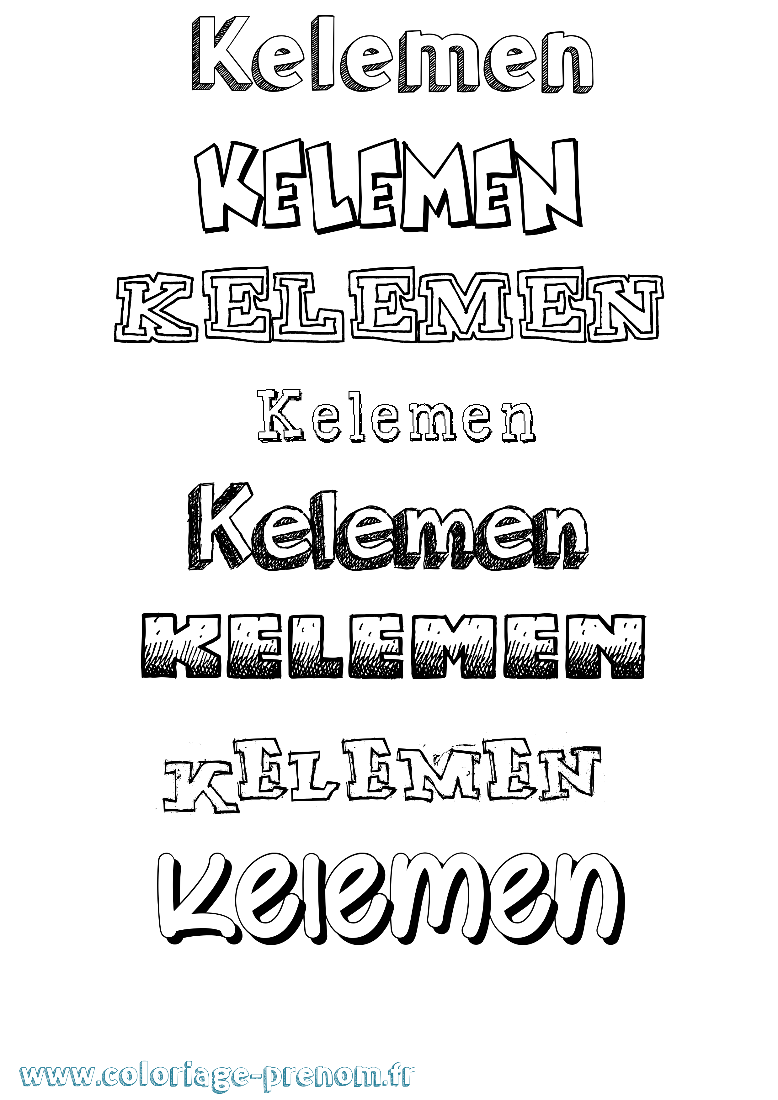 Coloriage prénom Kelemen Dessiné
