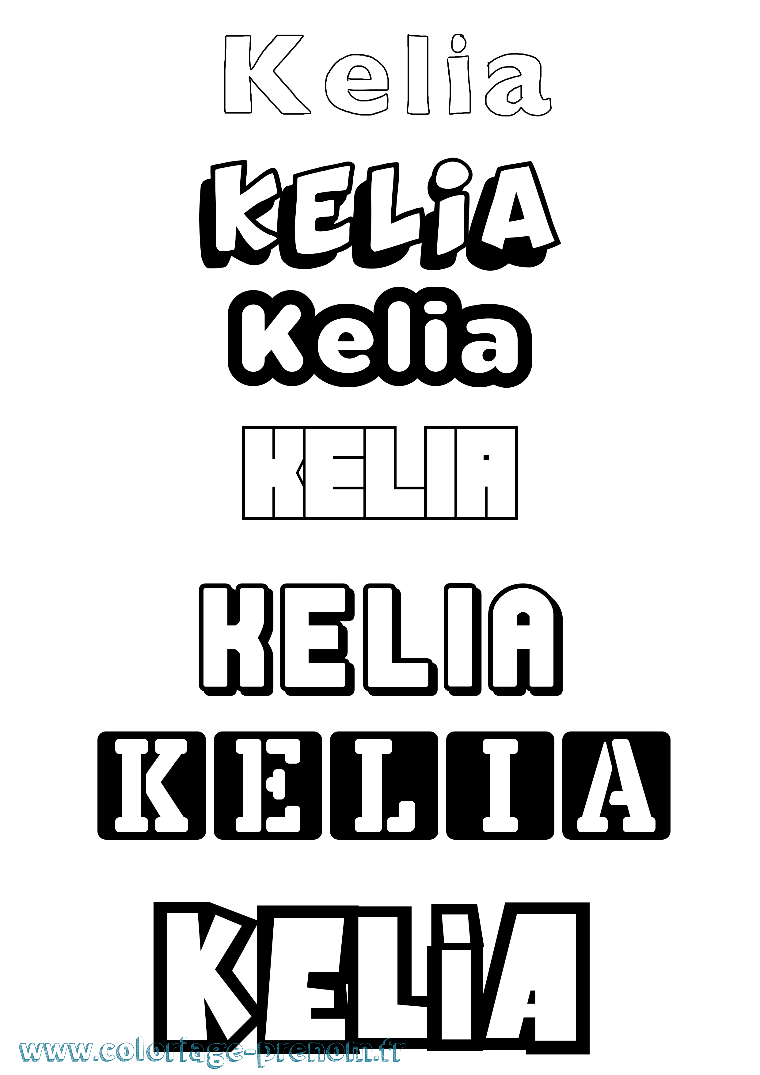 Coloriage prénom Kelia Simple