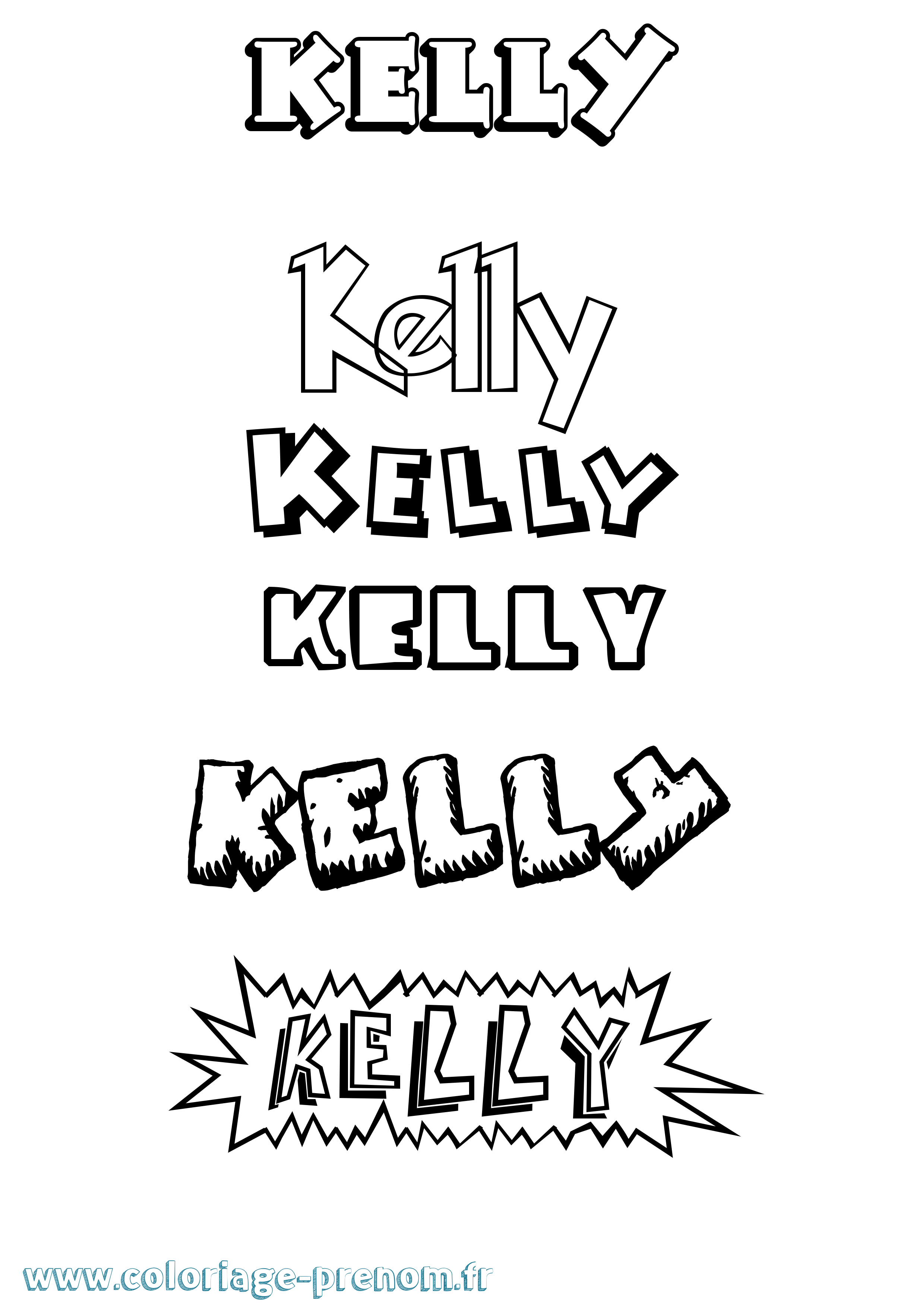 Coloriage prénom Kelly Dessin Animé