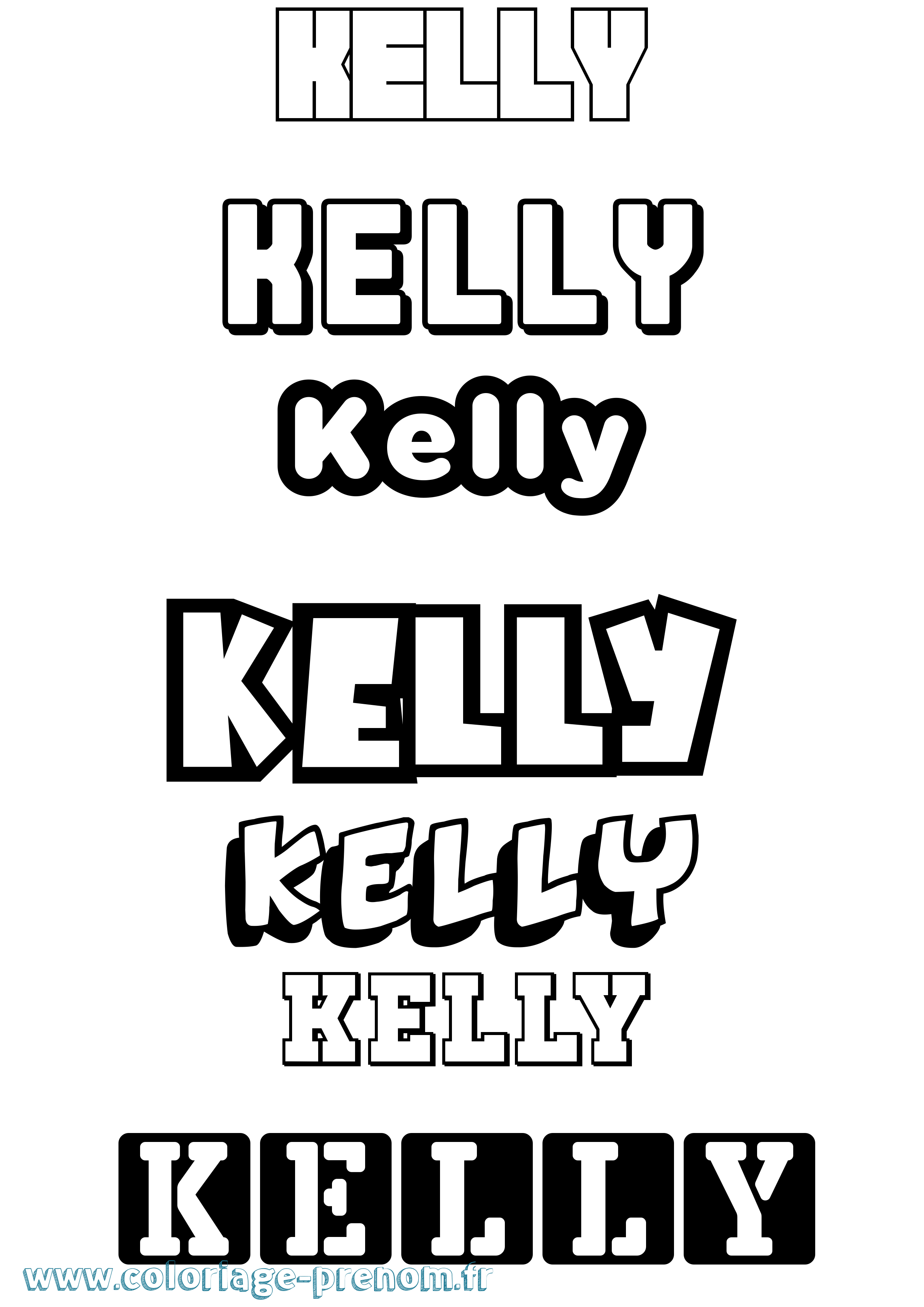Coloriage prénom Kelly Simple