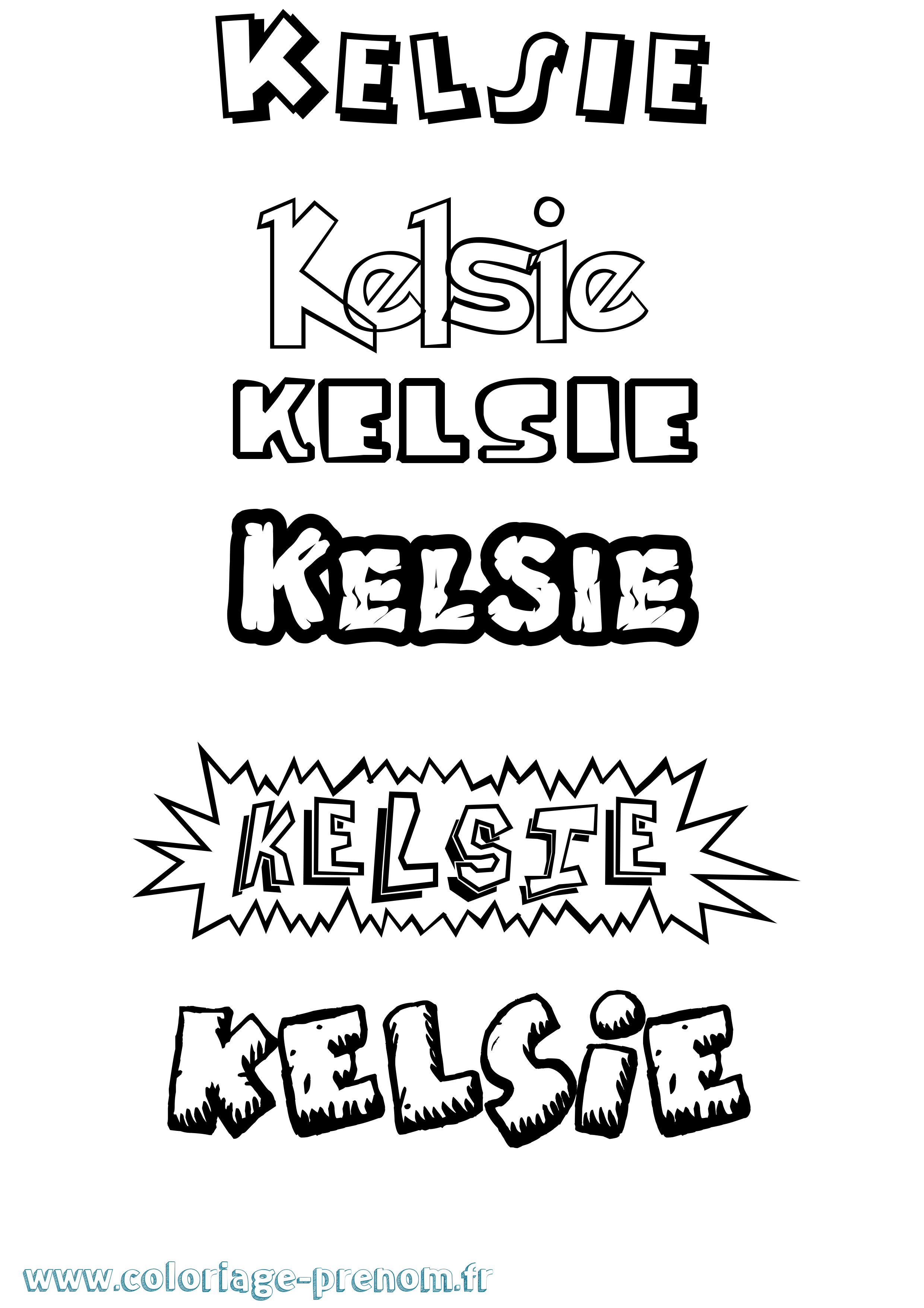 Coloriage Kelsie Dessin Animé Coloriage prénom Kelsie Dessin Animé