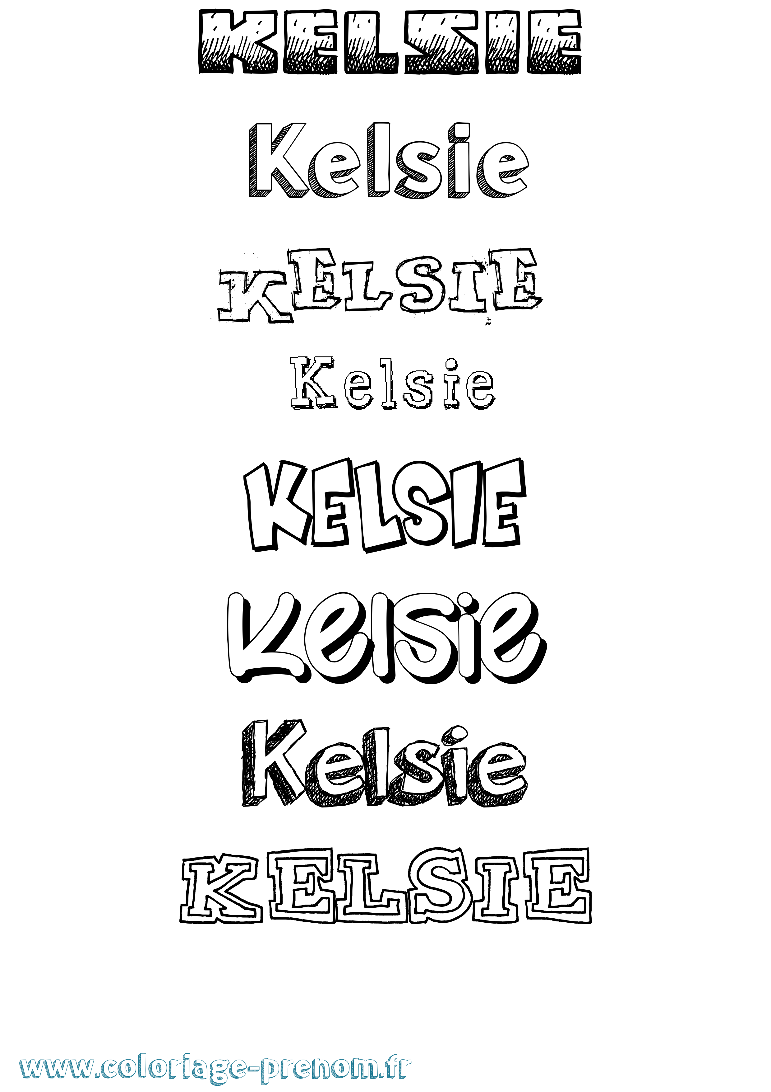 Coloriage Kelsie Dessiné Coloriage prénom Kelsie Dessiné