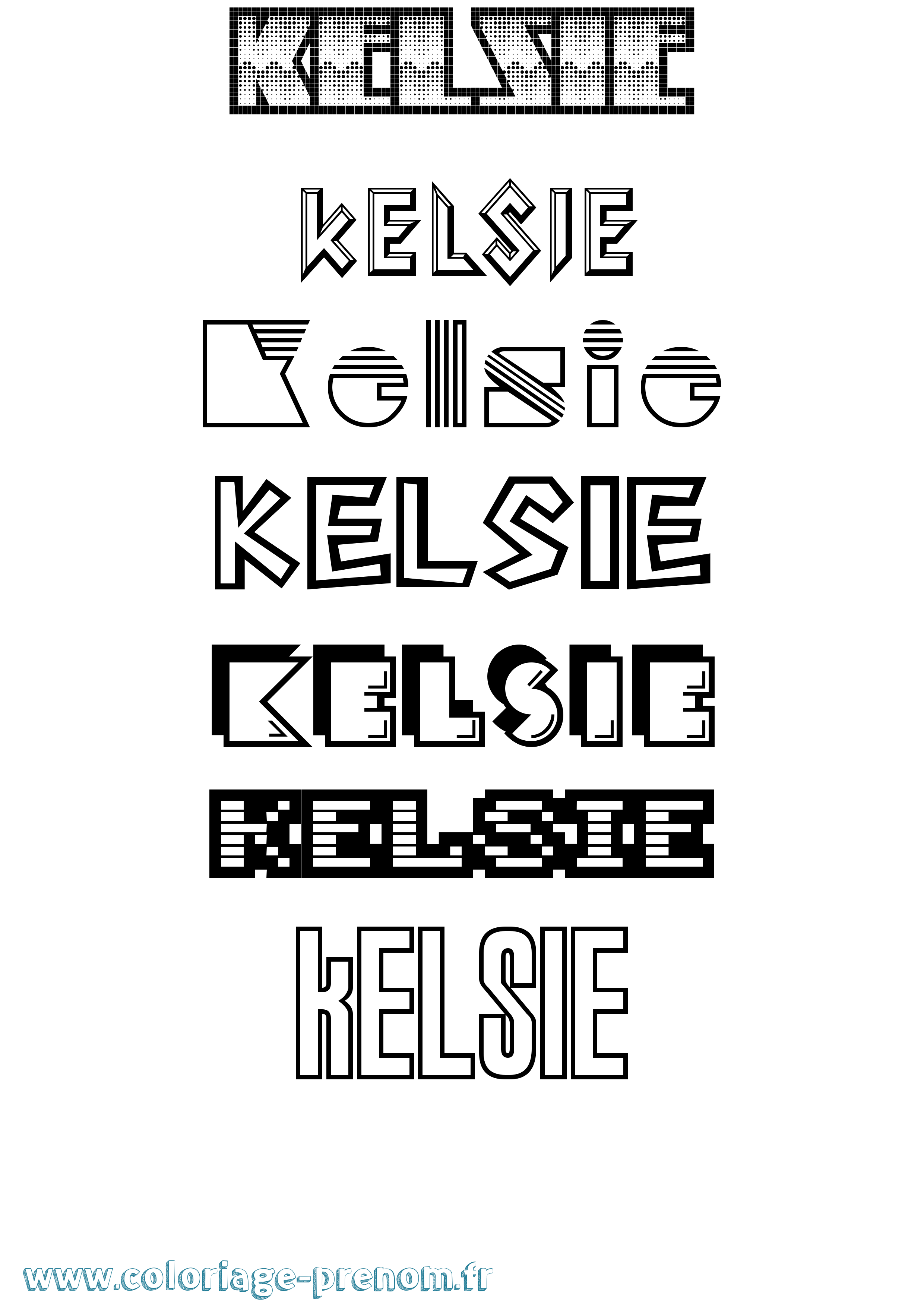 Coloriage Kelsie Jeux Vidéos Coloriage prénom Kelsie Jeux Vidéos