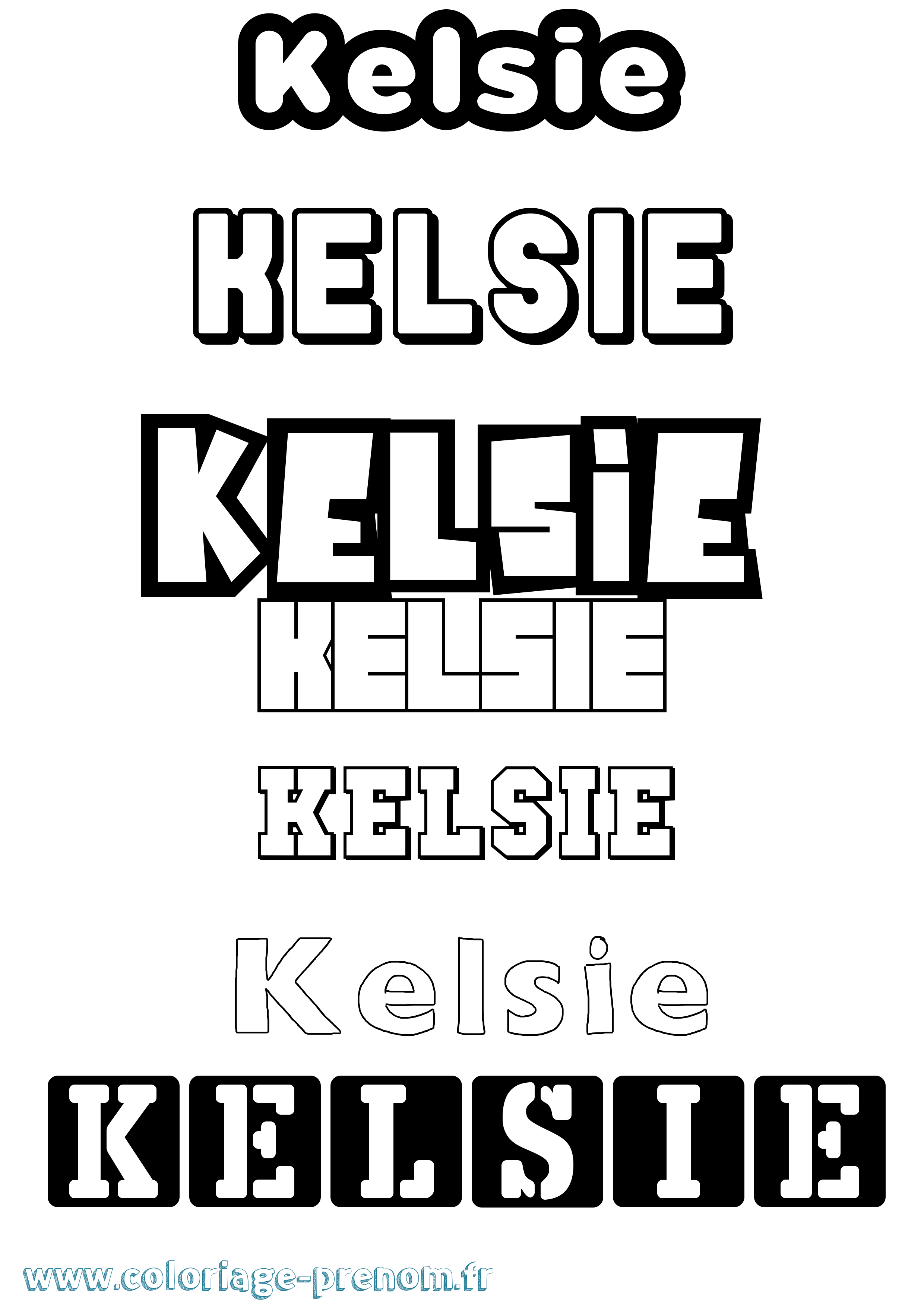 Coloriage Kelsie Simple Coloriage prénom Kelsie Simple