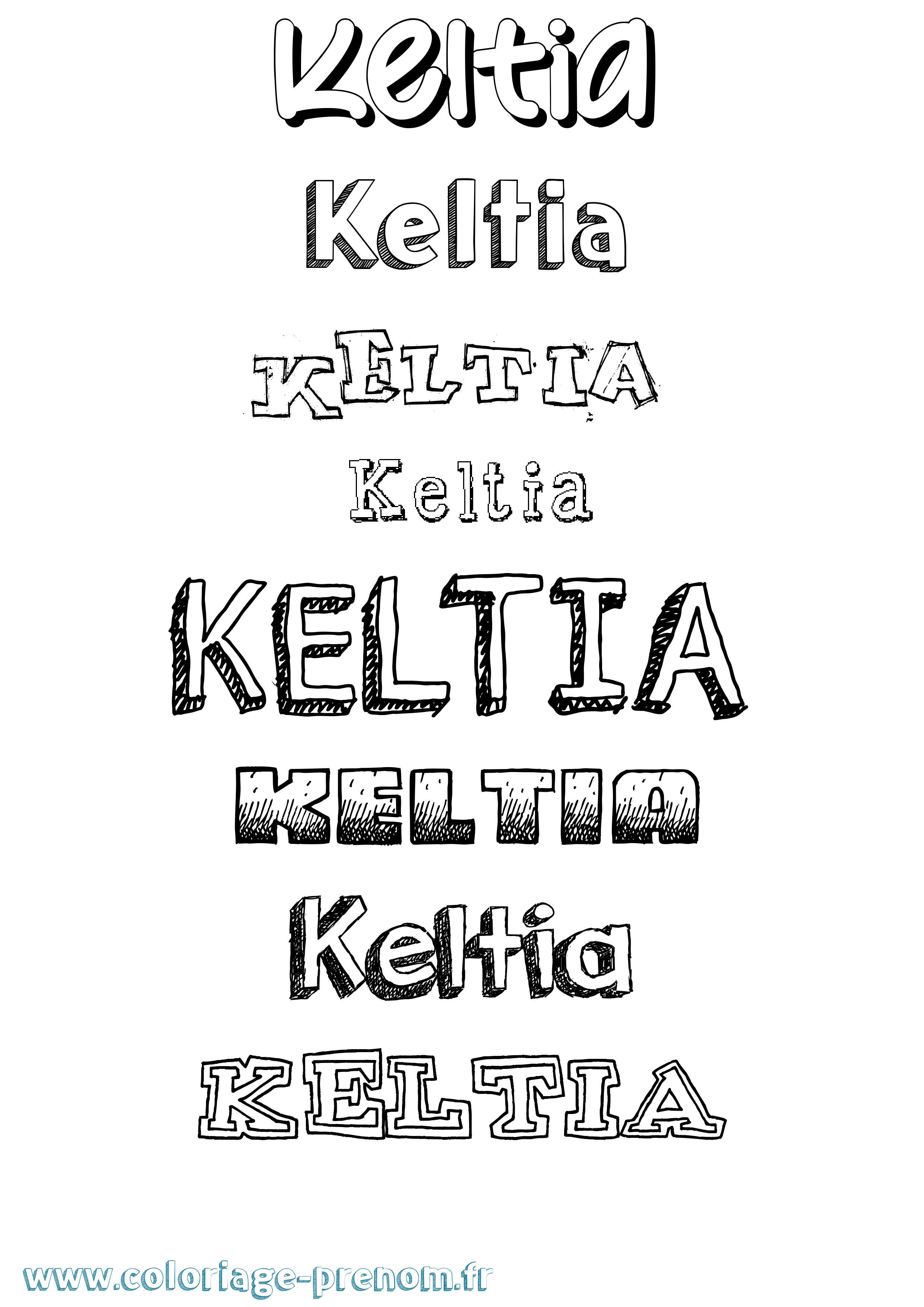 Coloriage prénom Keltia Dessiné