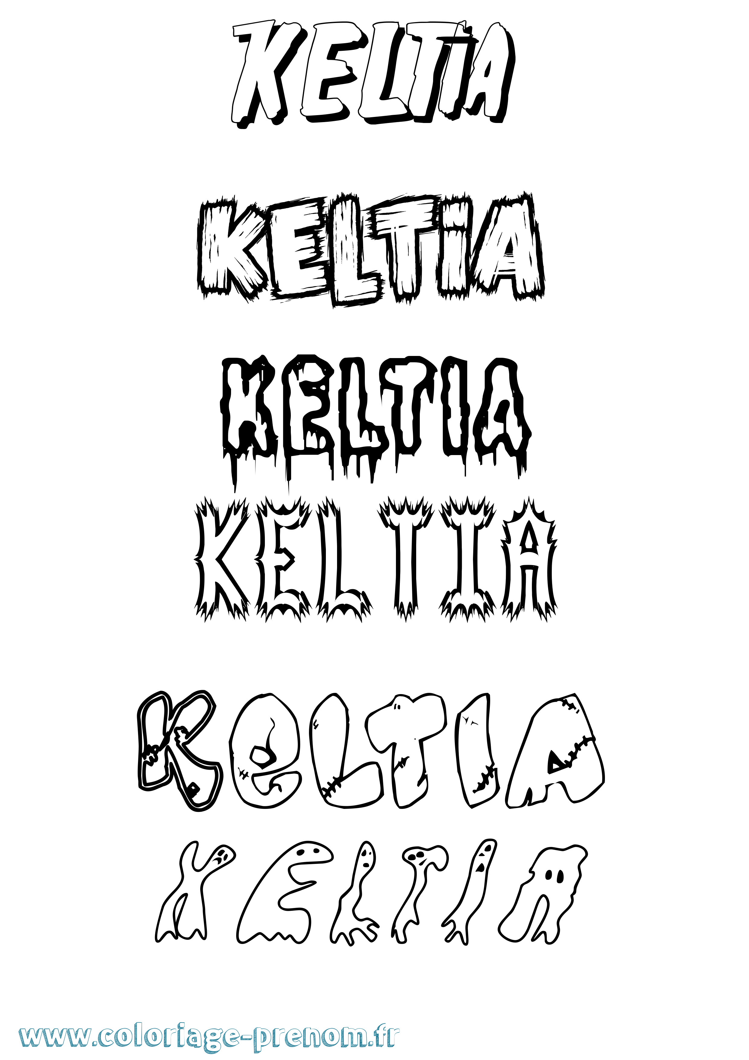Coloriage prénom Keltia Frisson
