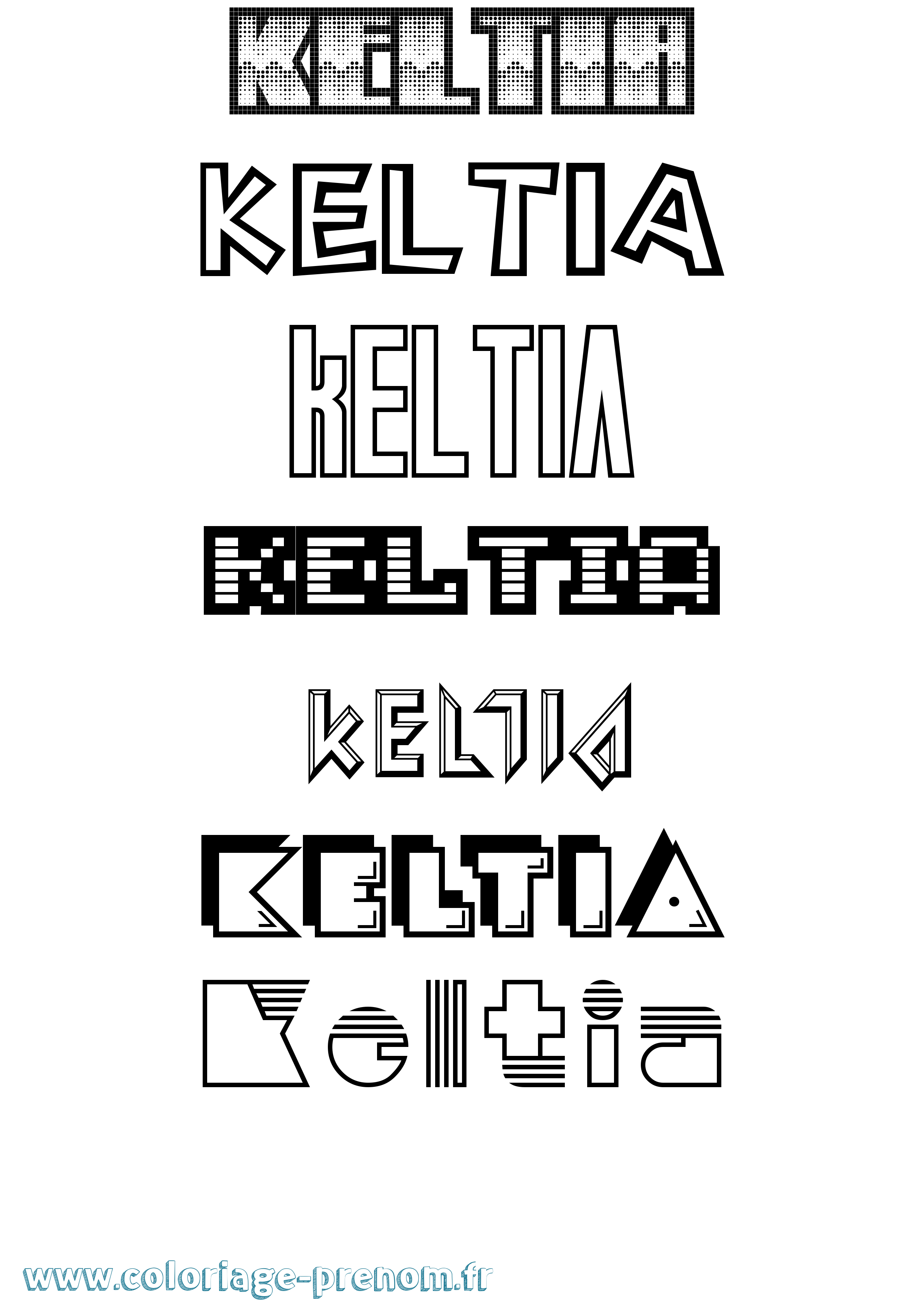 Coloriage prénom Keltia Jeux Vidéos
