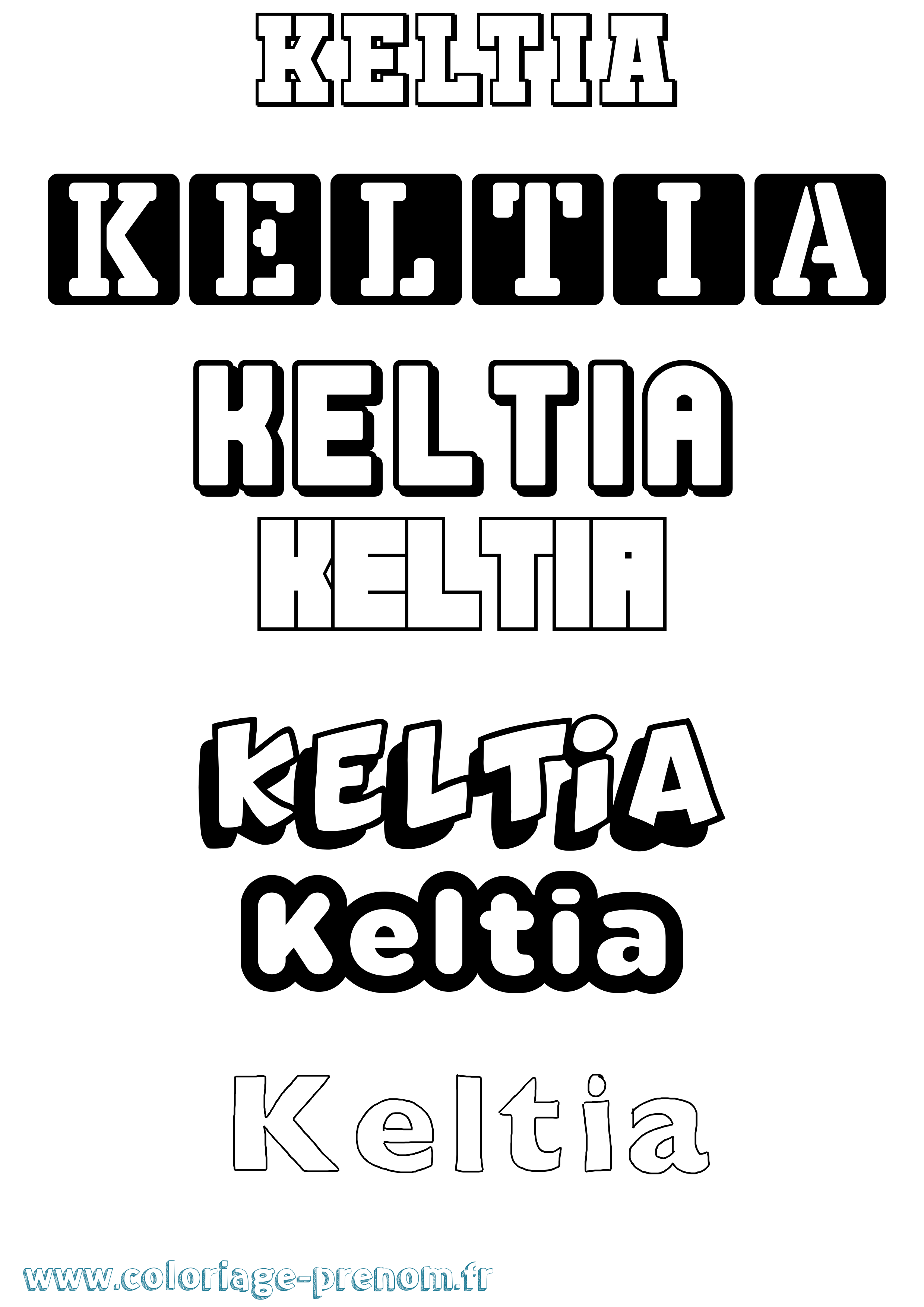 Coloriage prénom Keltia Simple