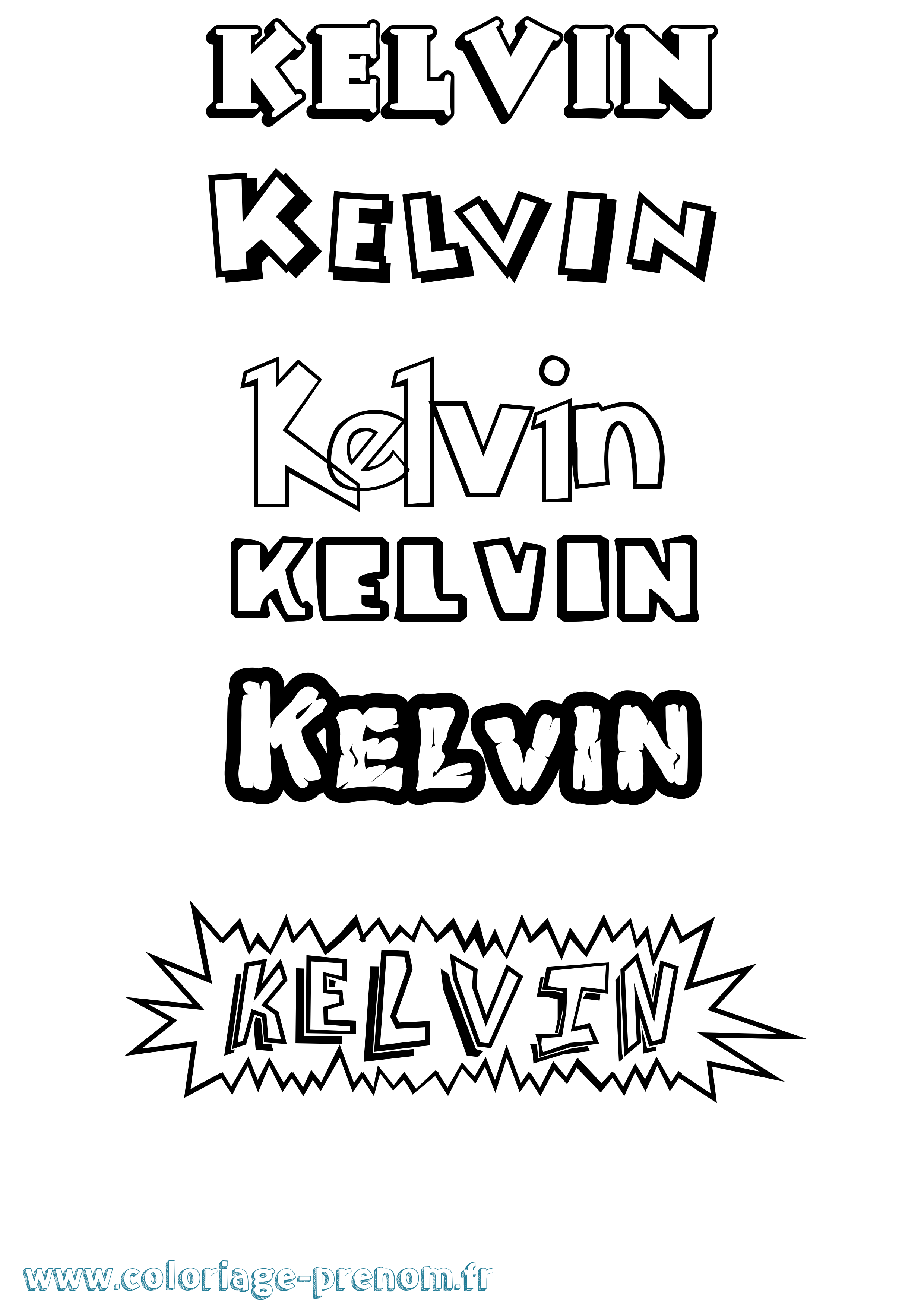 Coloriage prénom Kelvin