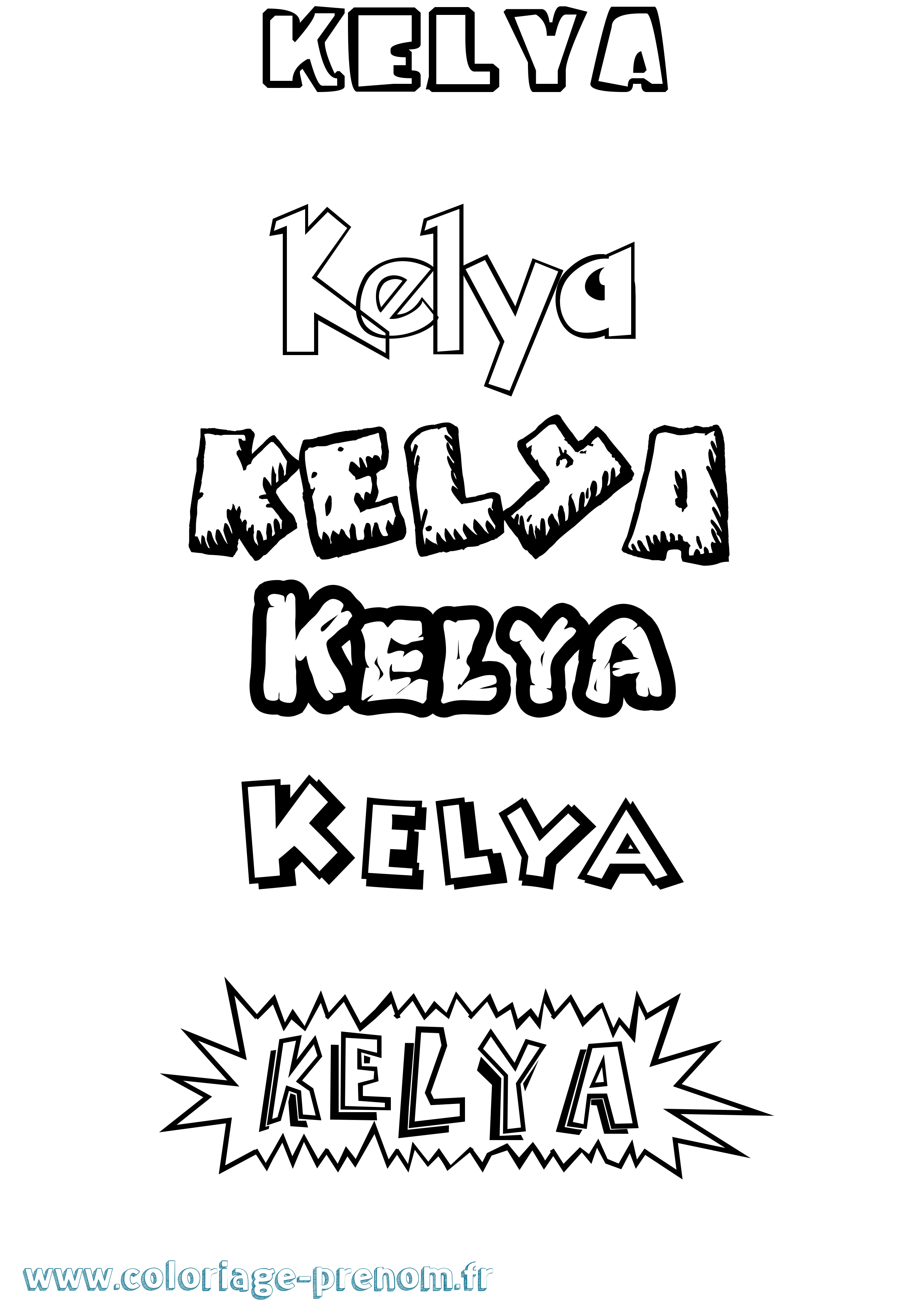 Coloriage prénom Kelya