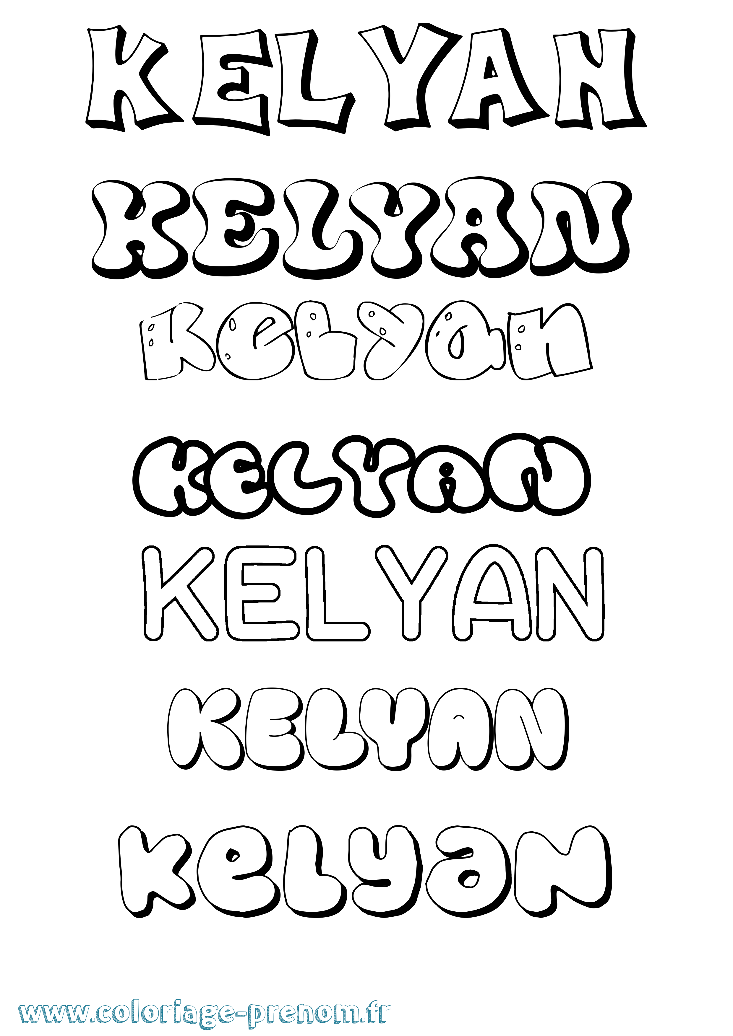 Coloriage prénom Kelyan