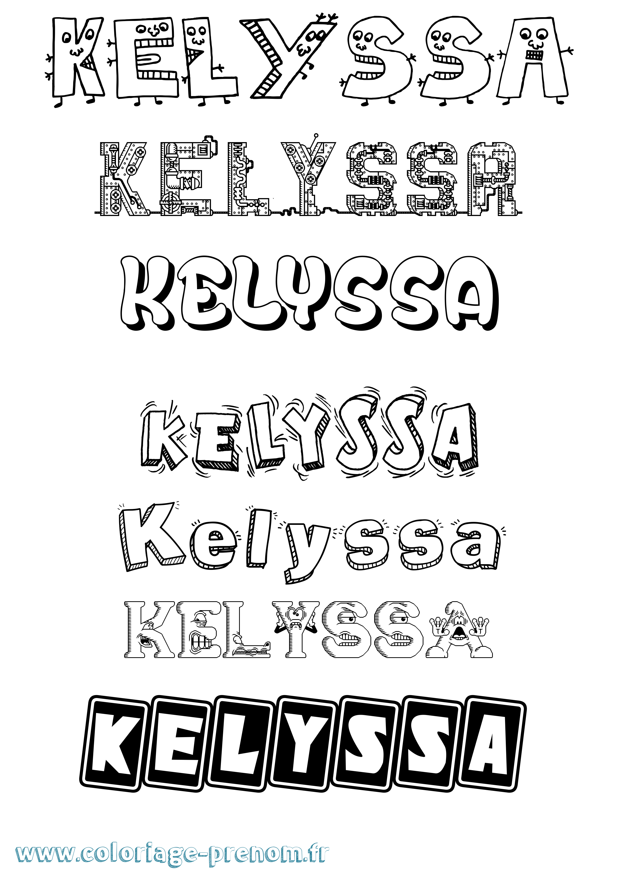 Coloriage prénom Kelyssa Fun