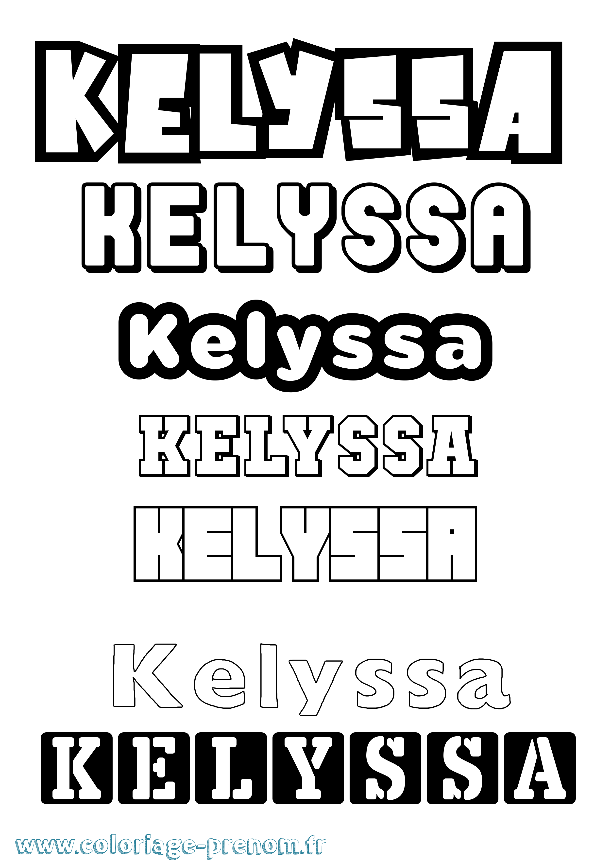 Coloriage prénom Kelyssa Simple