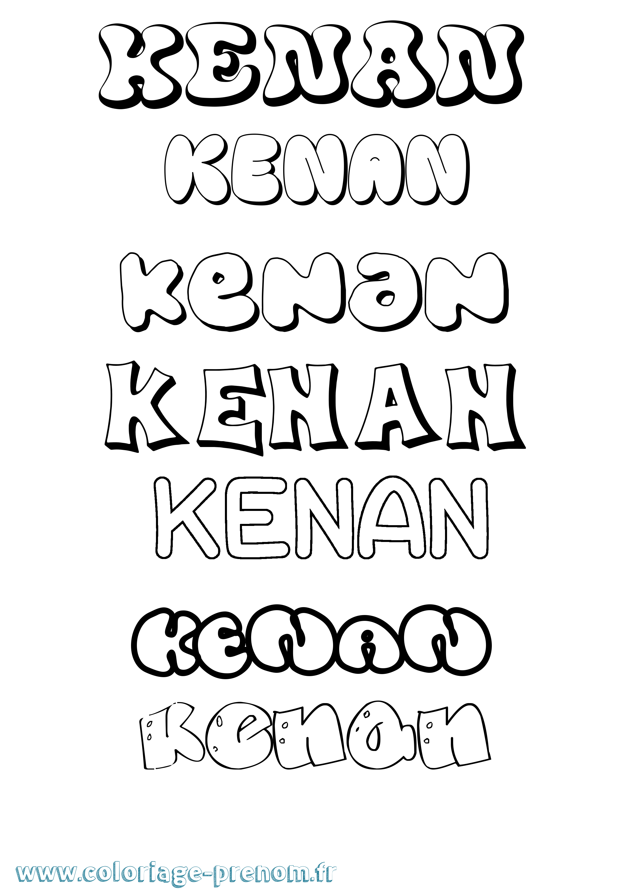 Coloriage prénom Kenan