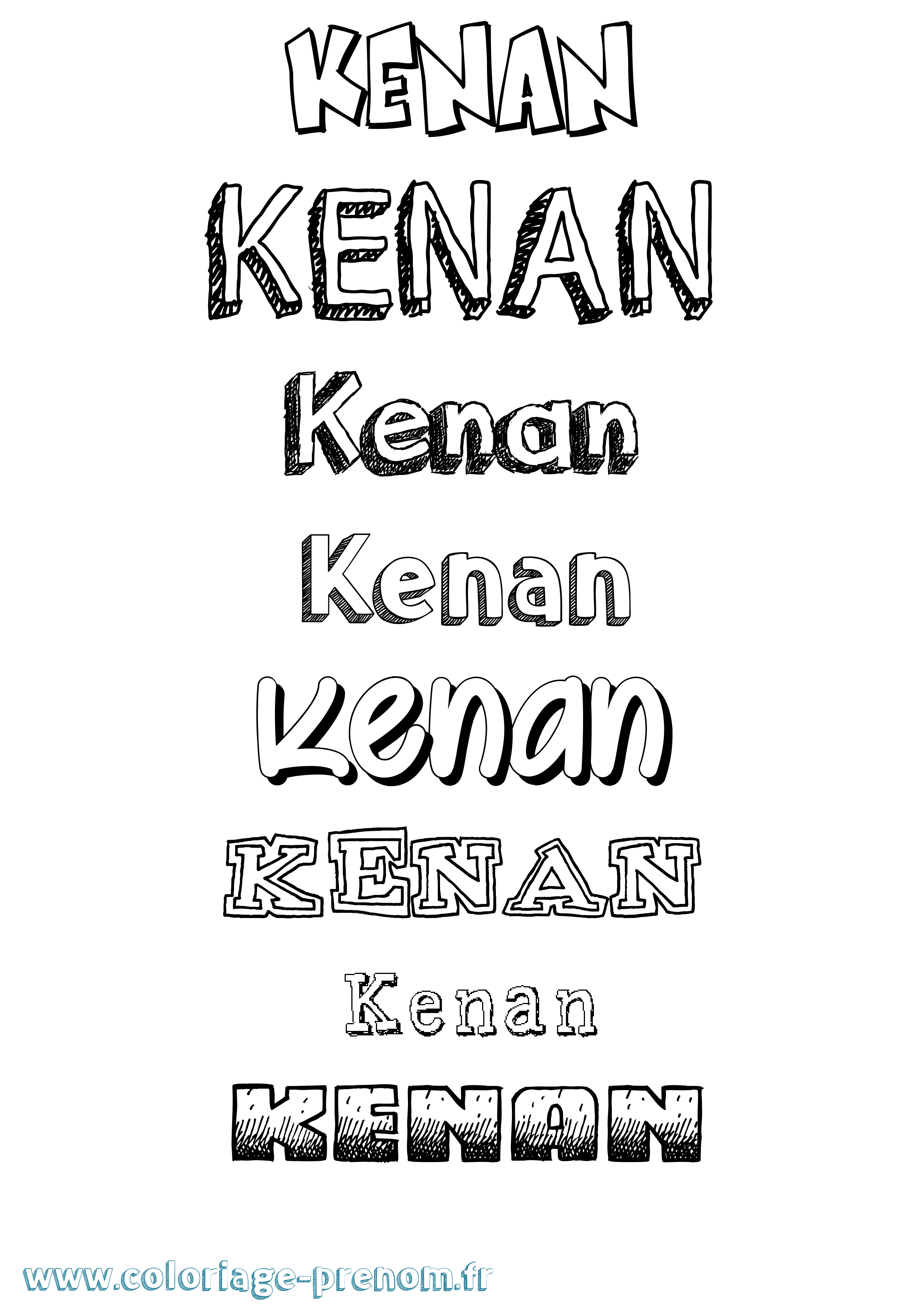 Coloriage prénom Kenan Dessiné
