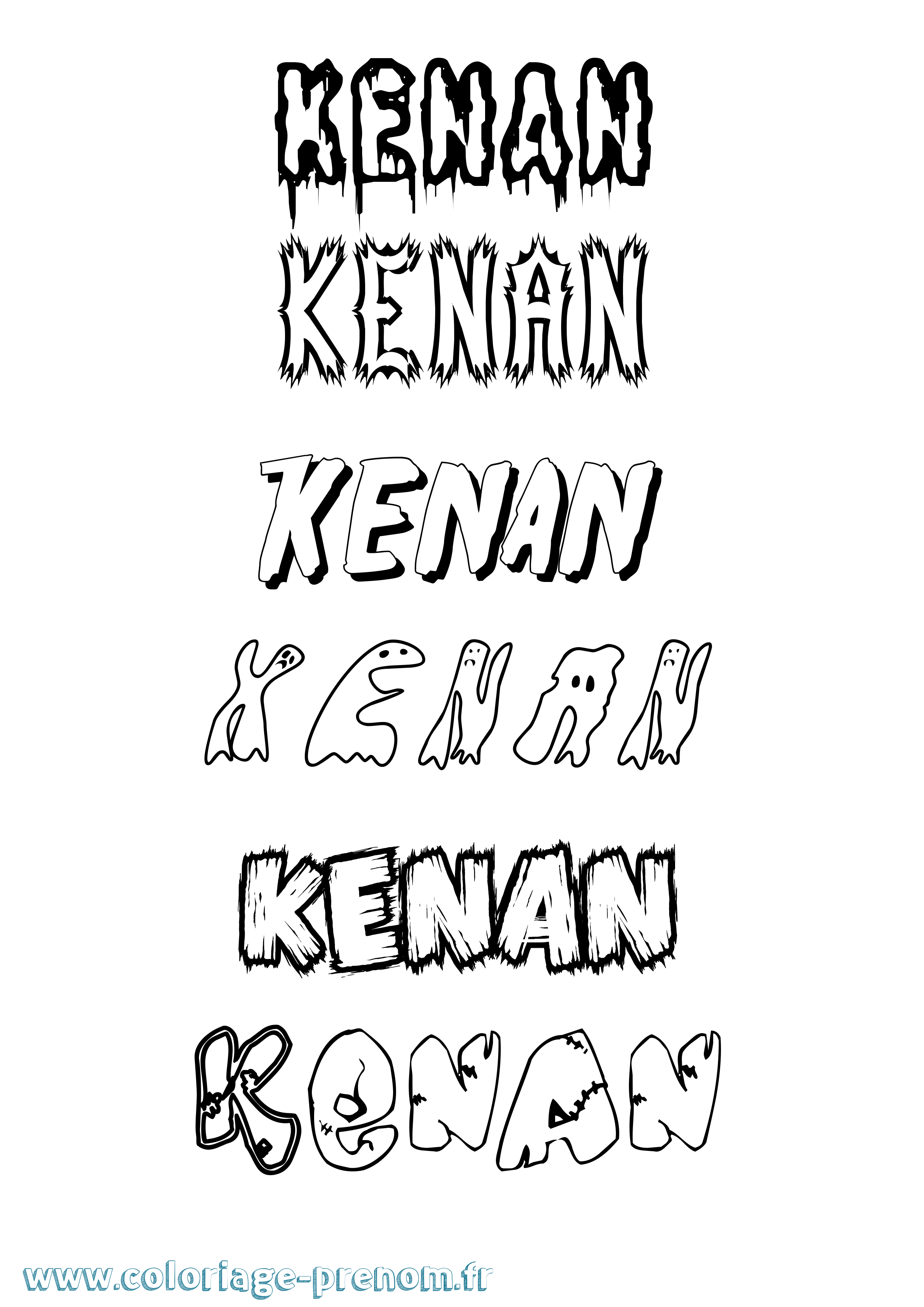 Coloriage prénom Kenan Frisson