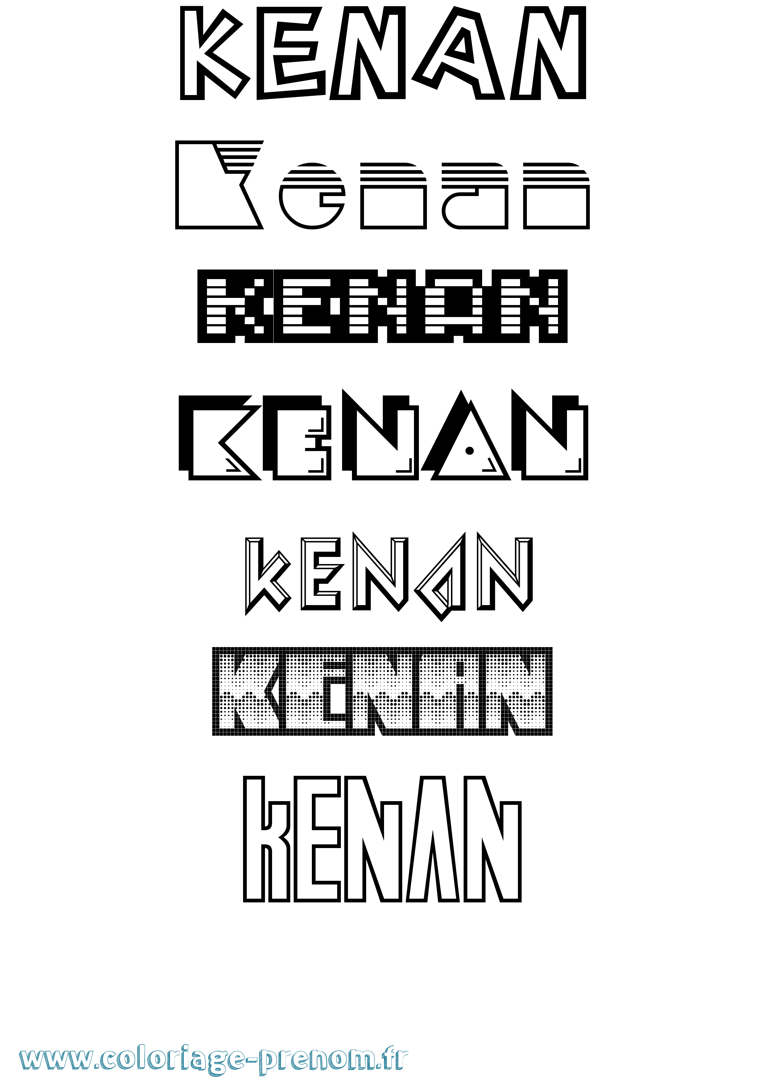 Coloriage prénom Kenan