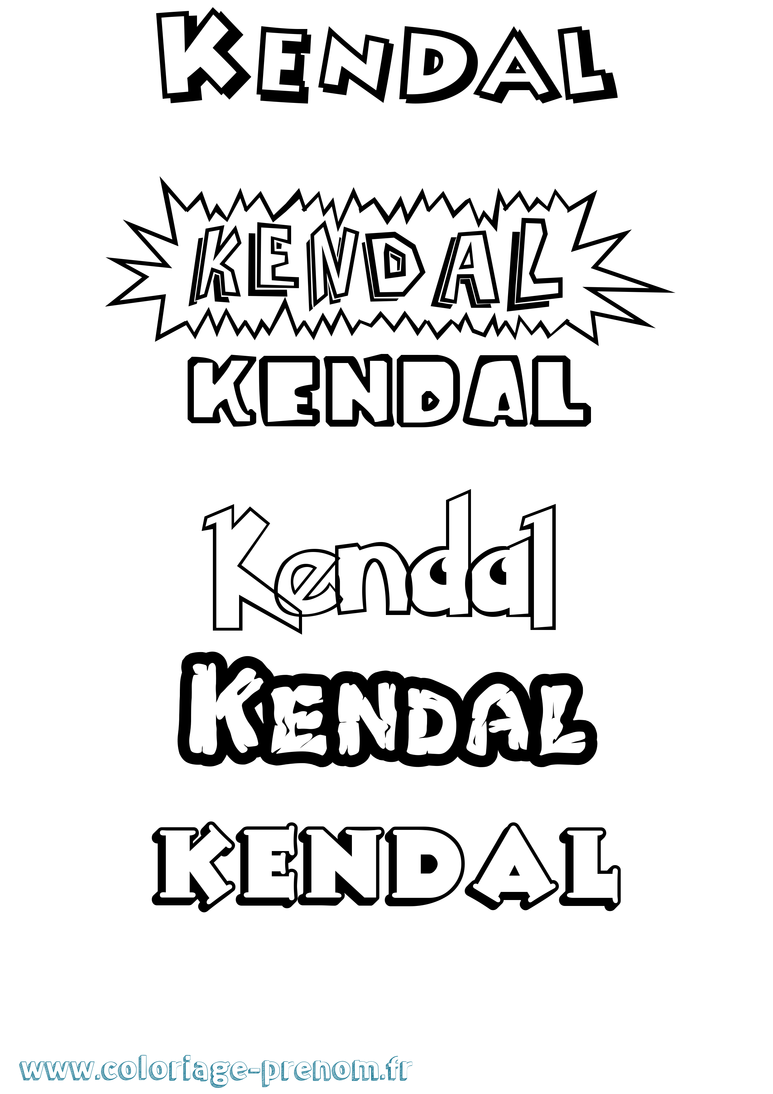 Coloriage Kendal Dessin Animé Coloriage prénom Kendal Dessin Animé