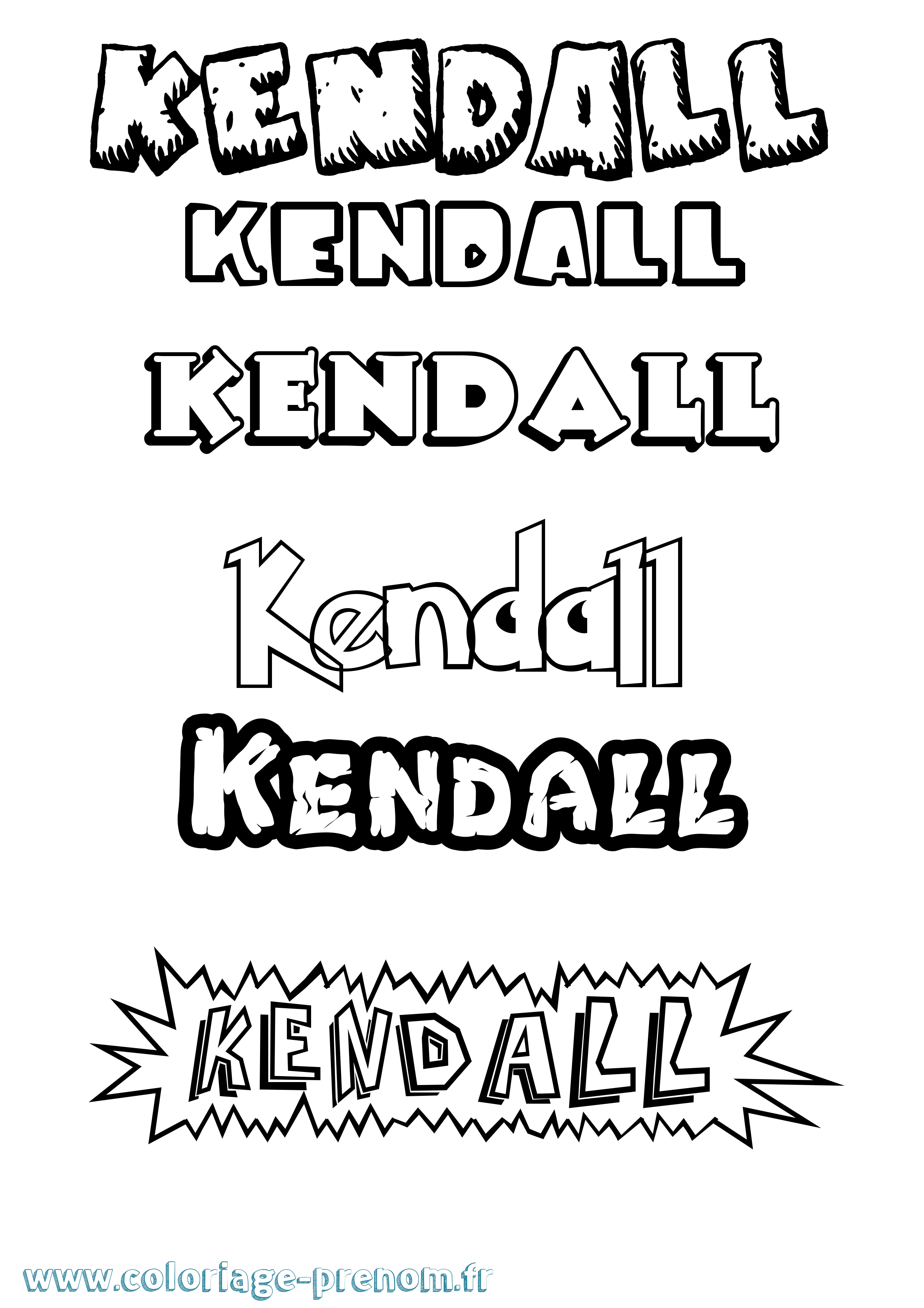 Coloriage Kendall Dessin Animé Coloriage prénom Kendall Dessin Animé