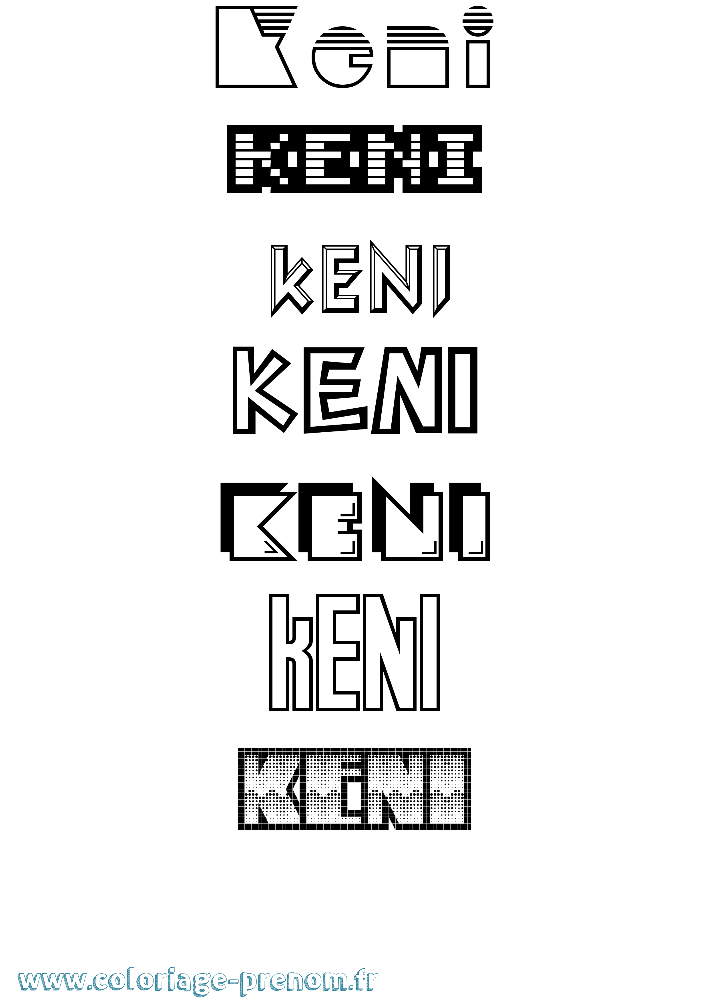 Coloriage prénom Keni Jeux Vidéos