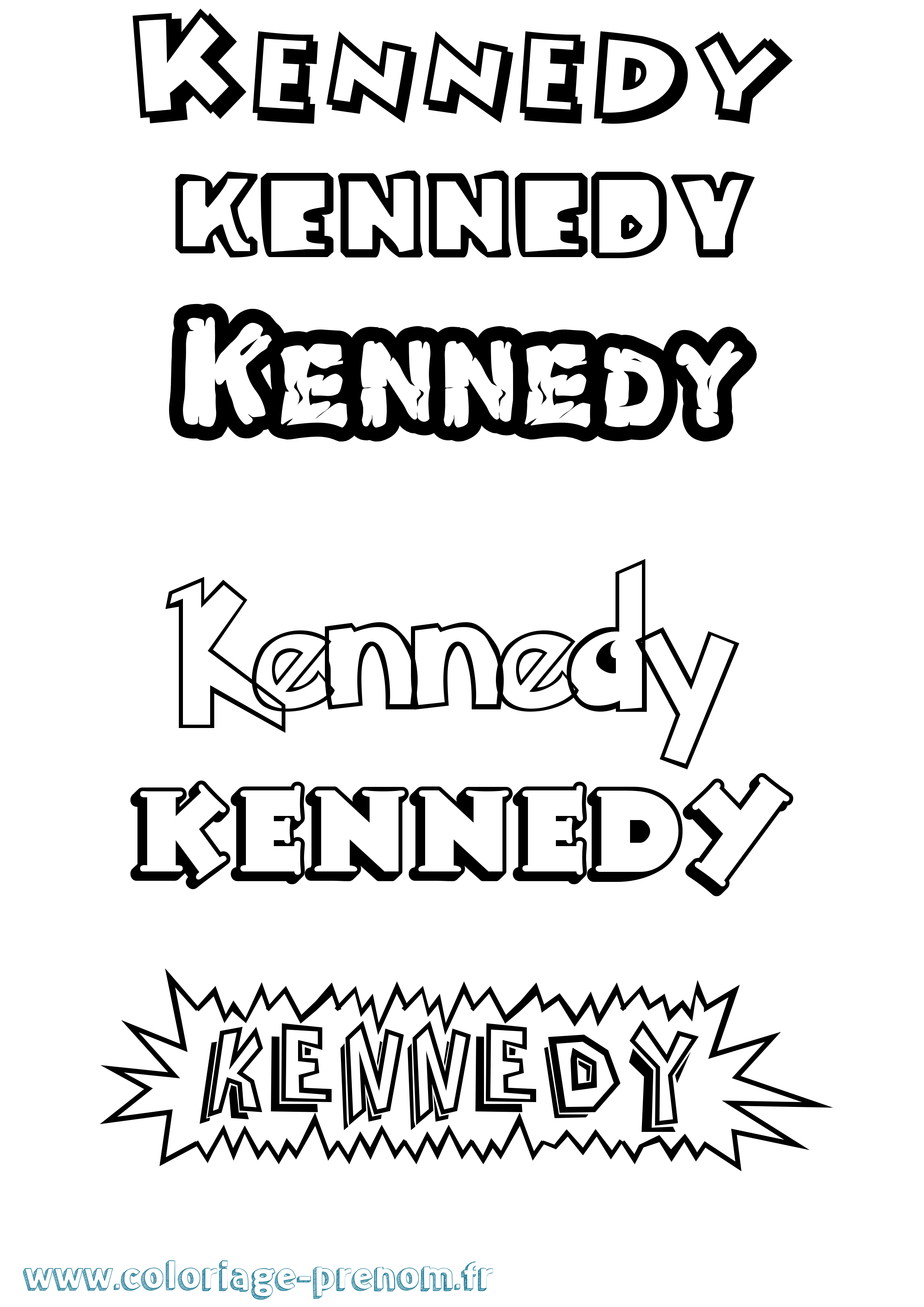 Coloriage prénom Kennedy Dessin Animé