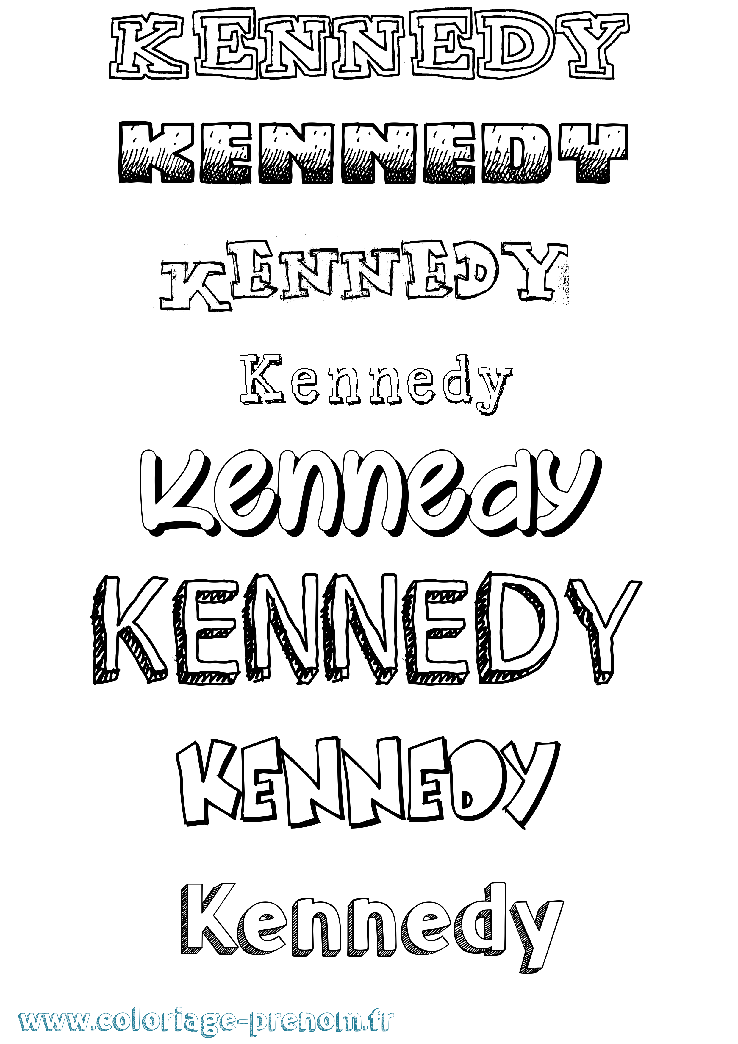 Coloriage prénom Kennedy Dessiné