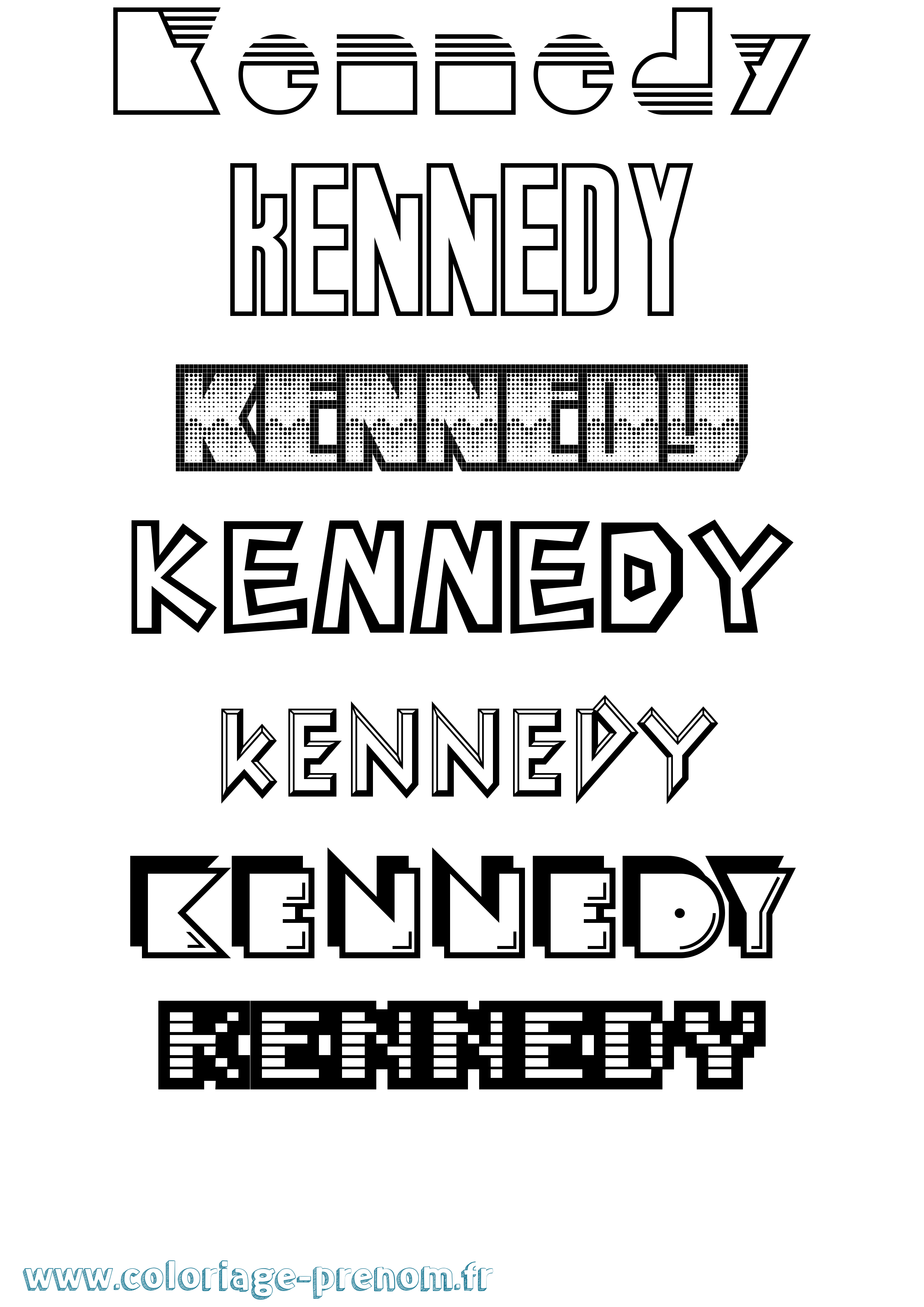 Coloriage prénom Kennedy Jeux Vidéos