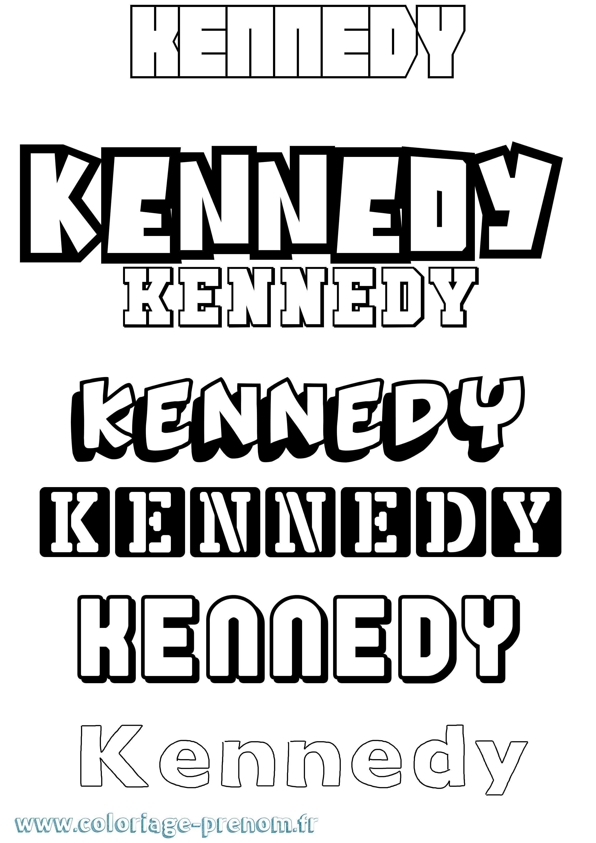 Coloriage prénom Kennedy Simple