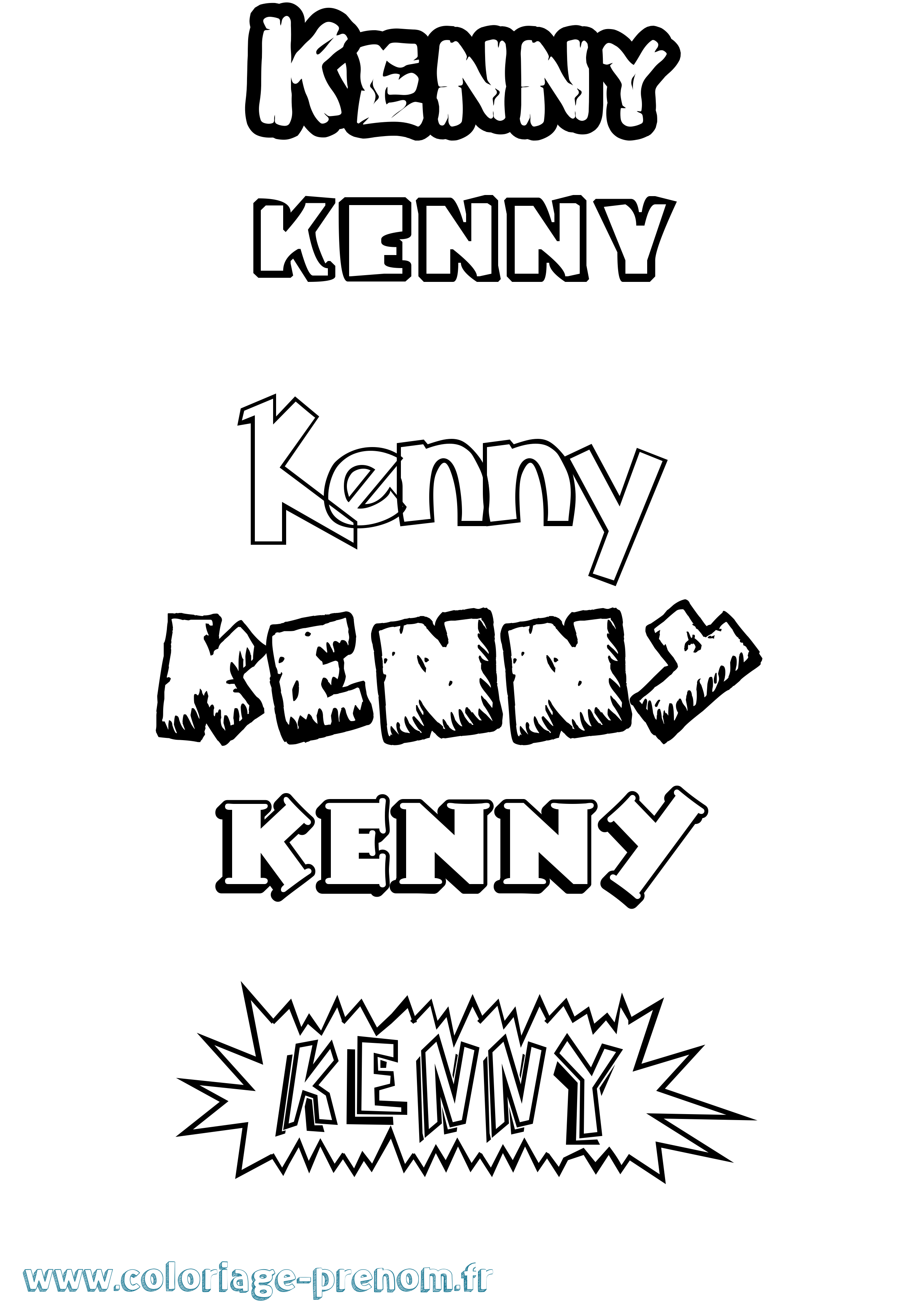 Coloriage prénom Kenny