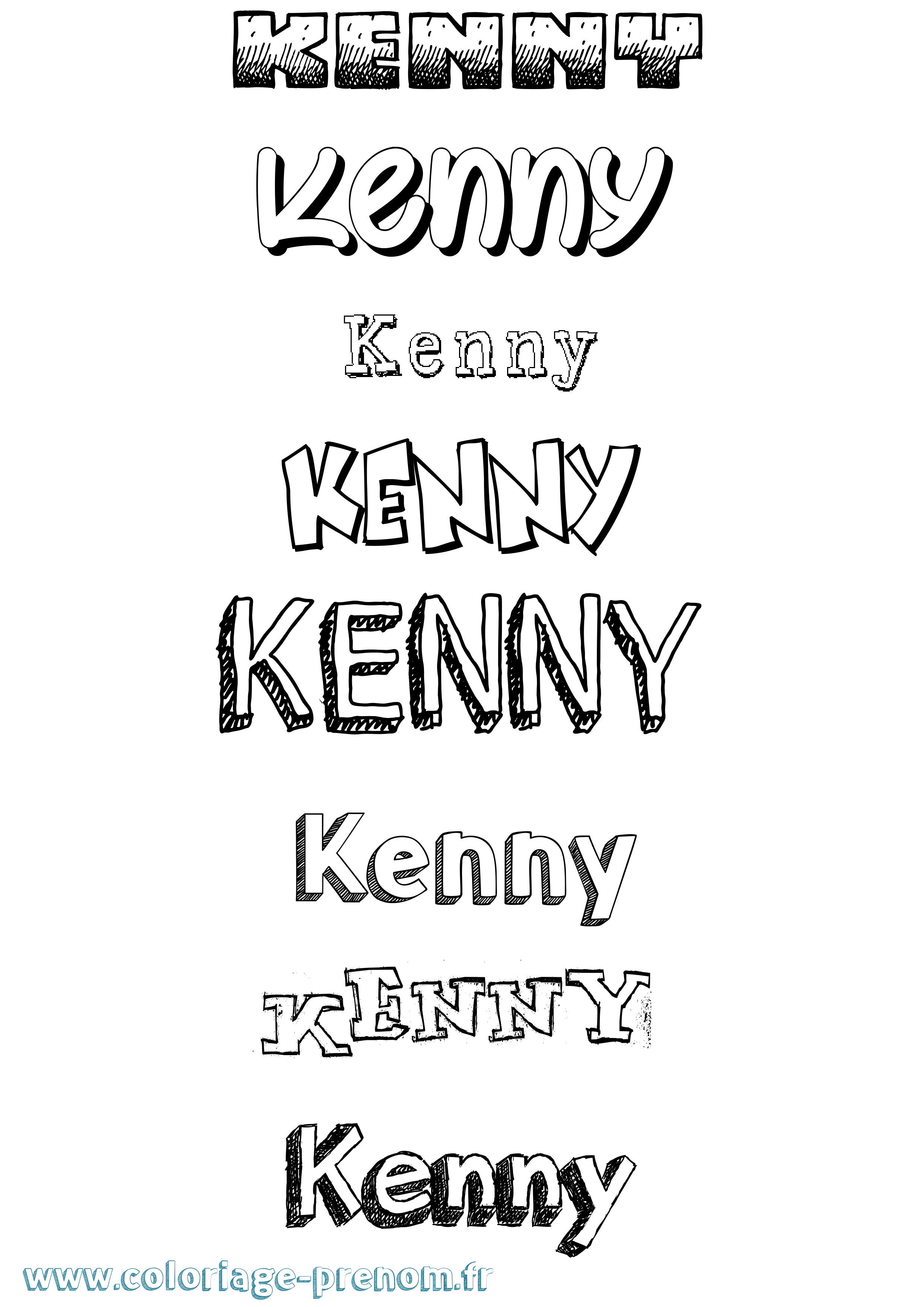 Coloriage prénom Kenny Dessiné