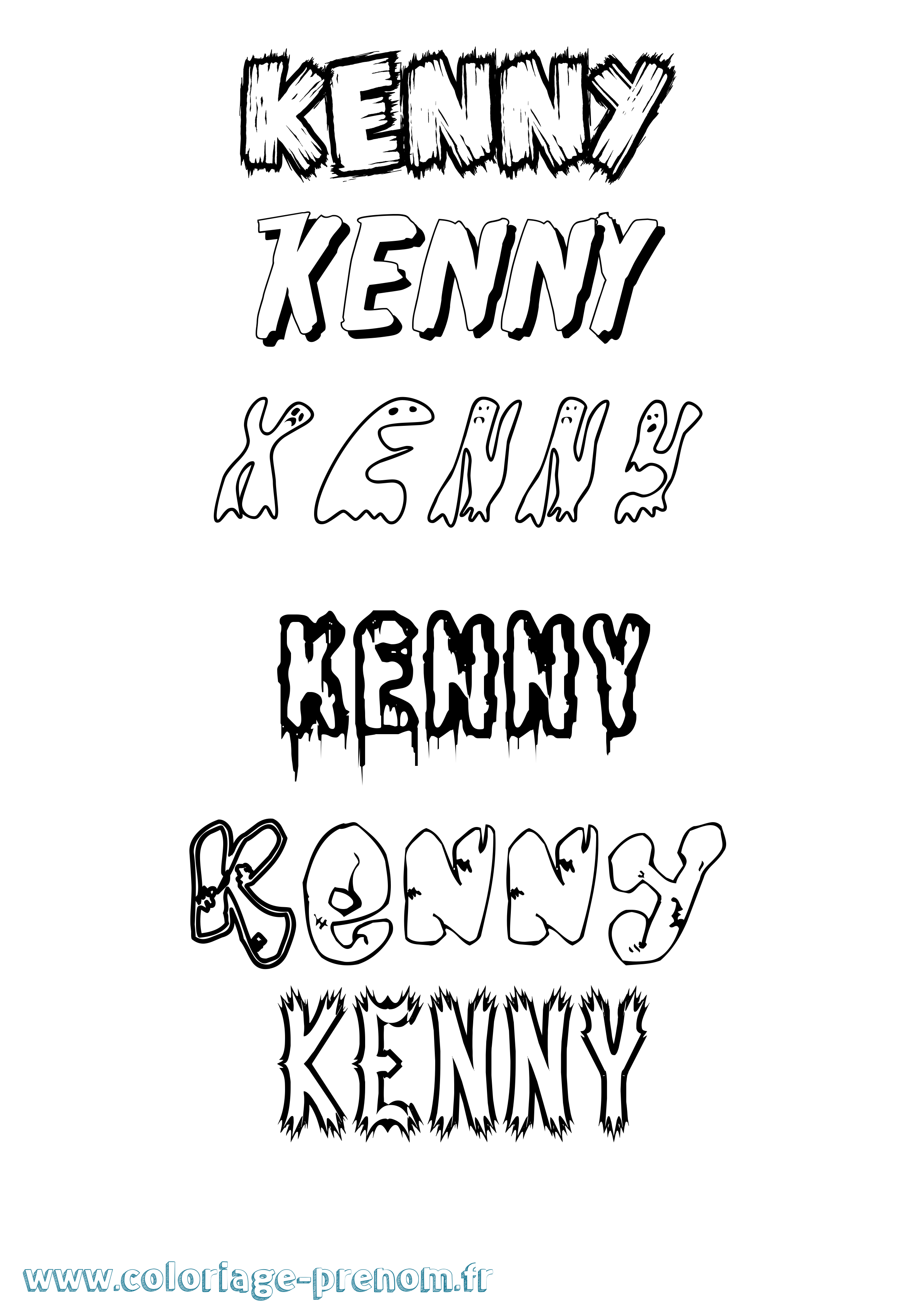 Coloriage prénom Kenny Frisson
