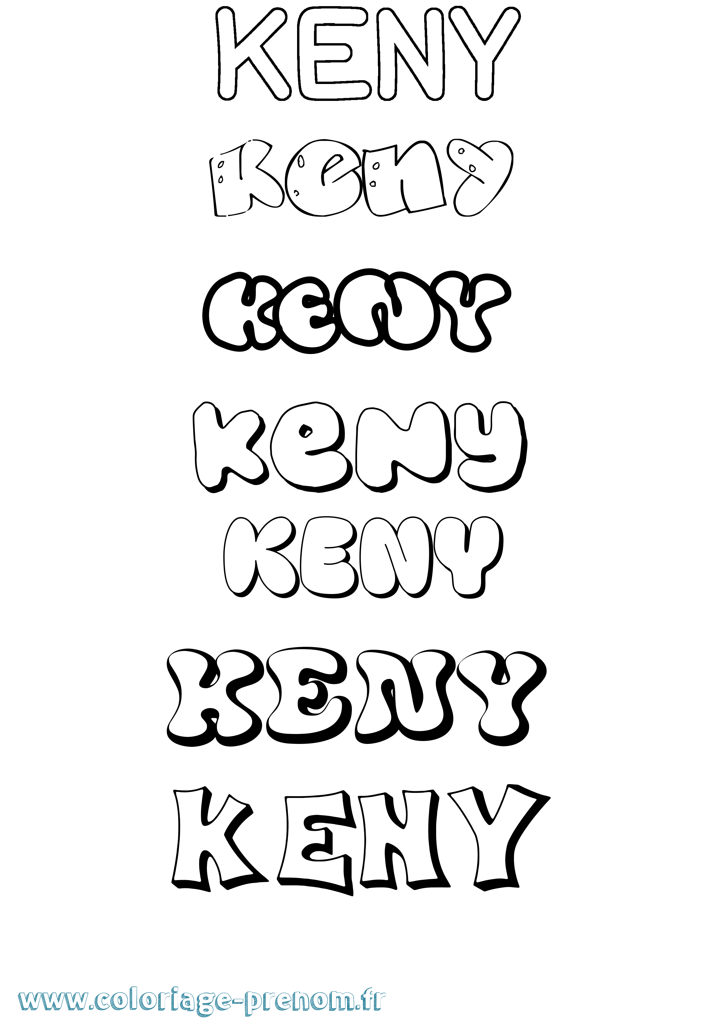 Coloriage Keny Bubble Coloriage prénom Keny Bubble