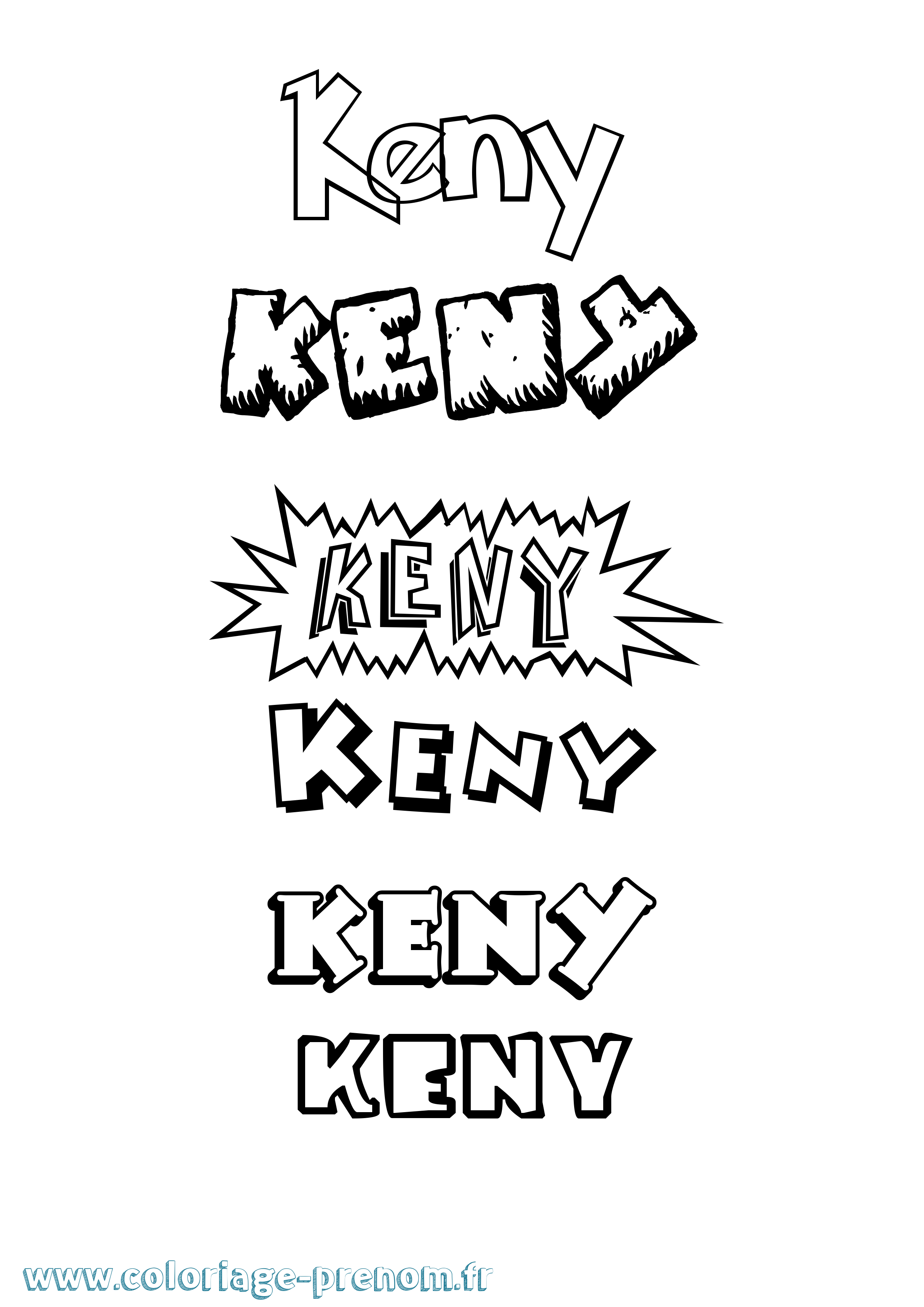 Coloriage Keny Dessin Animé Coloriage prénom Keny Dessin Animé