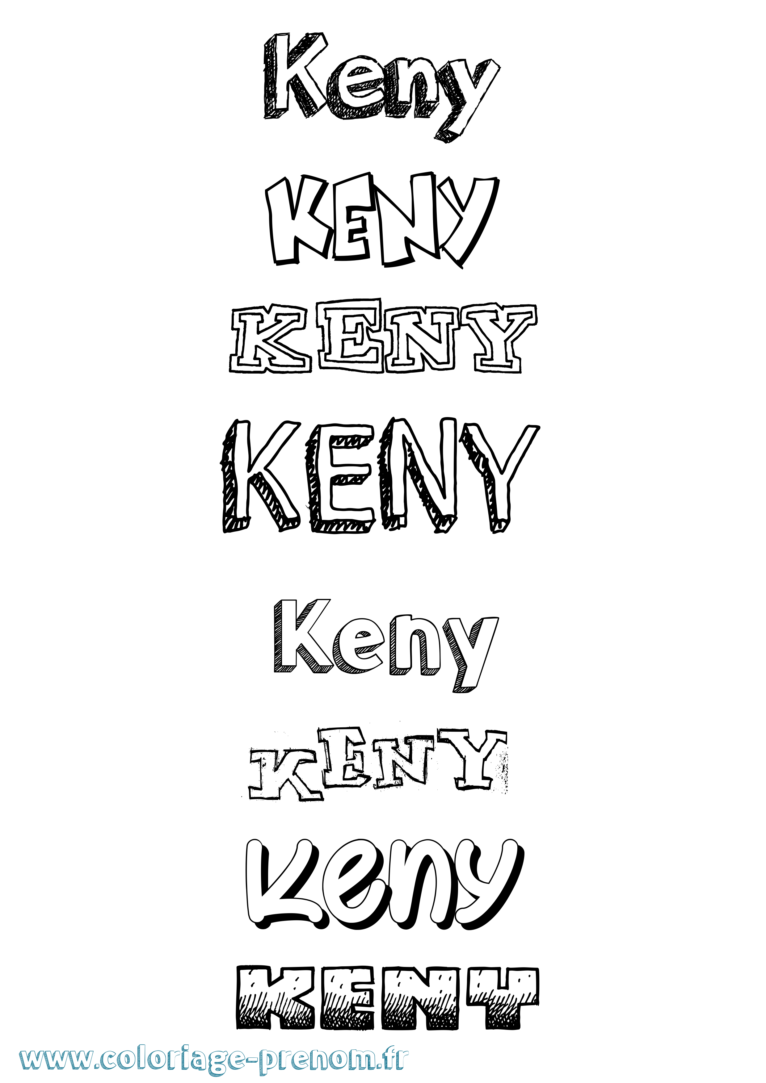 Coloriage Keny Dessiné Coloriage prénom Keny Dessiné
