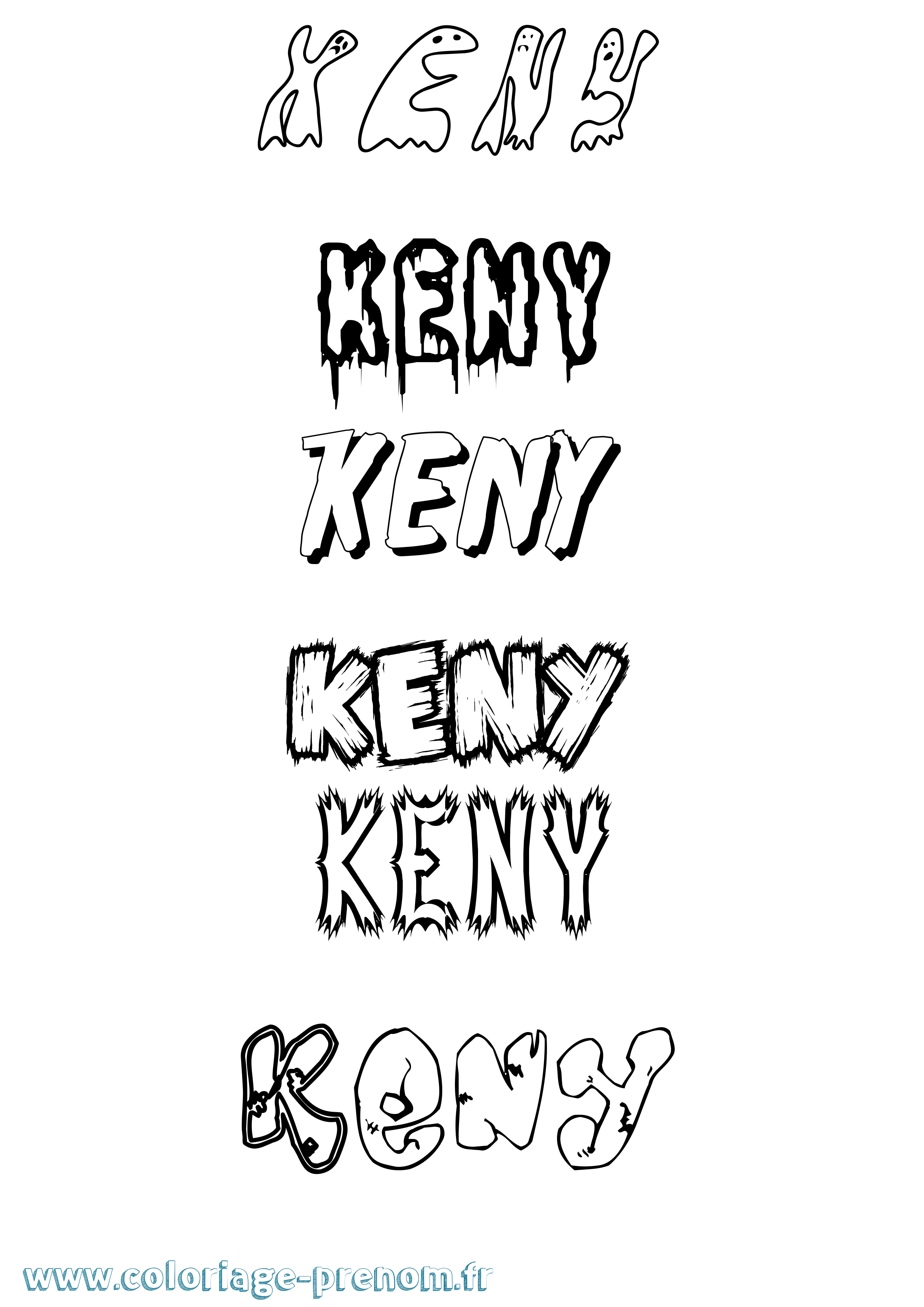 Coloriage Keny Frisson Coloriage prénom Keny Frisson
