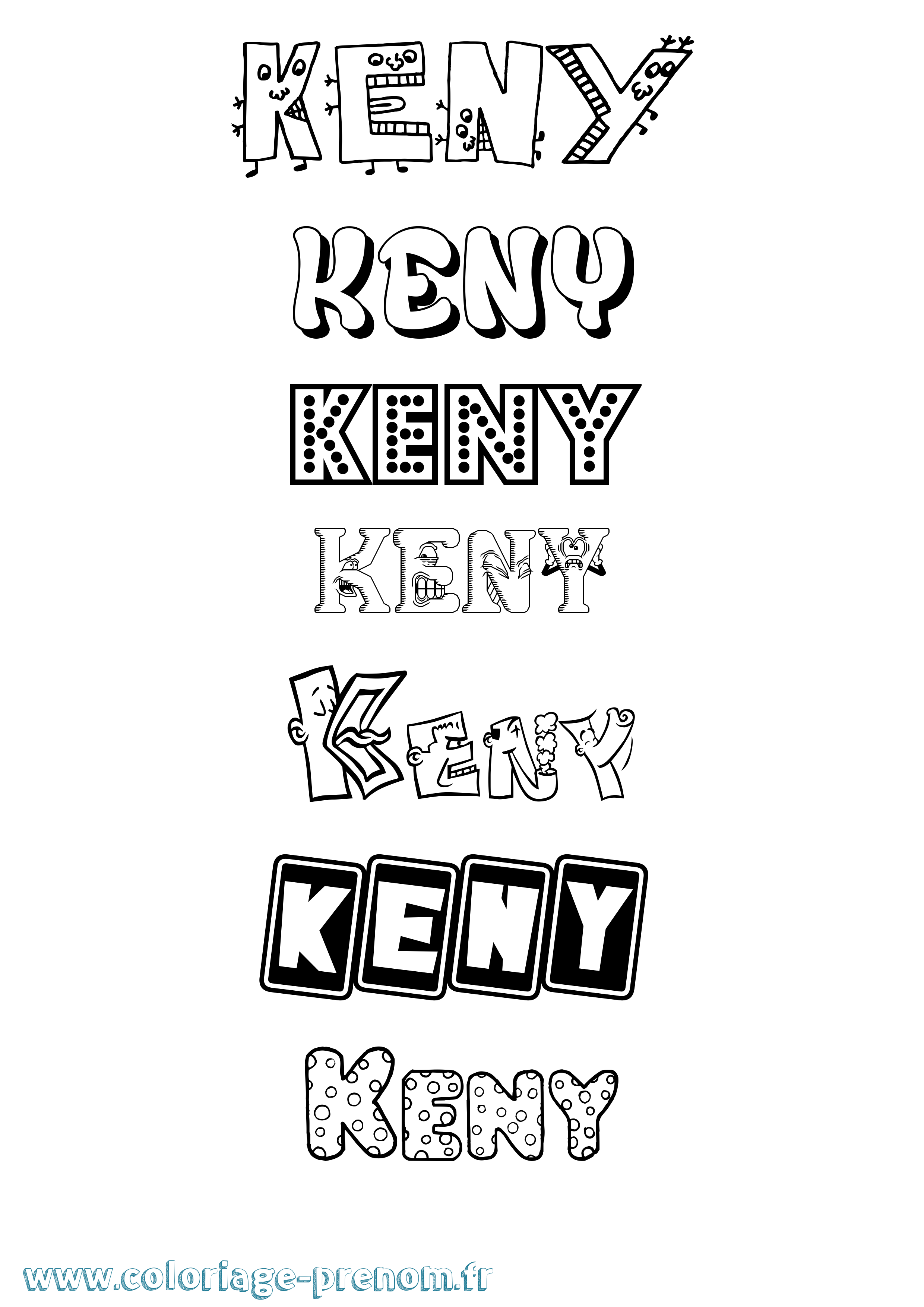 Coloriage Keny Fun Coloriage prénom Keny Fun