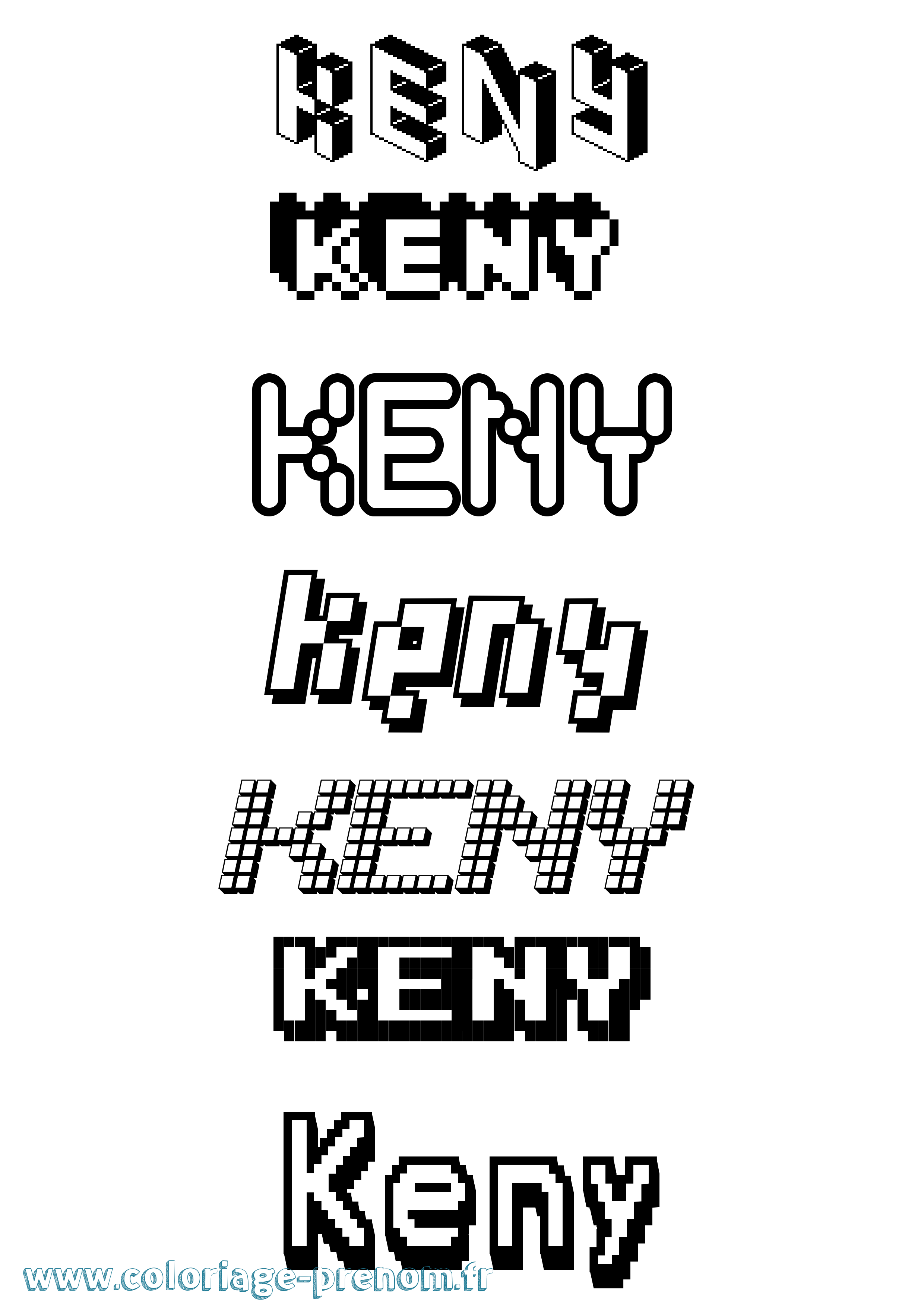 Coloriage Keny Pixel Coloriage prénom Keny Pixel