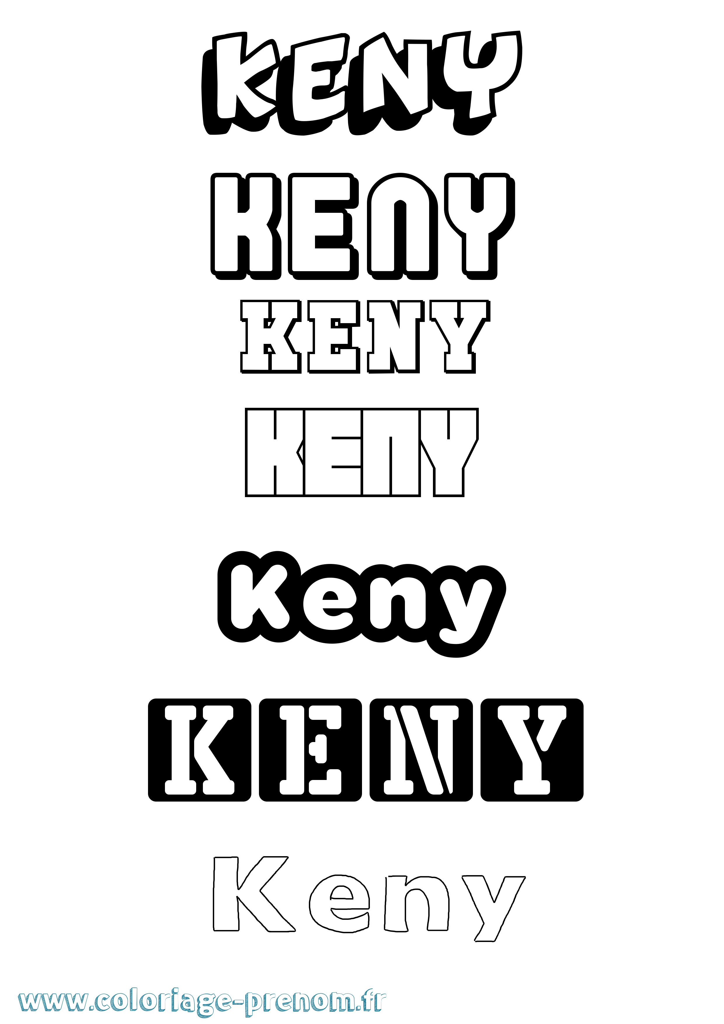 Coloriage Keny Simple Coloriage prénom Keny Simple