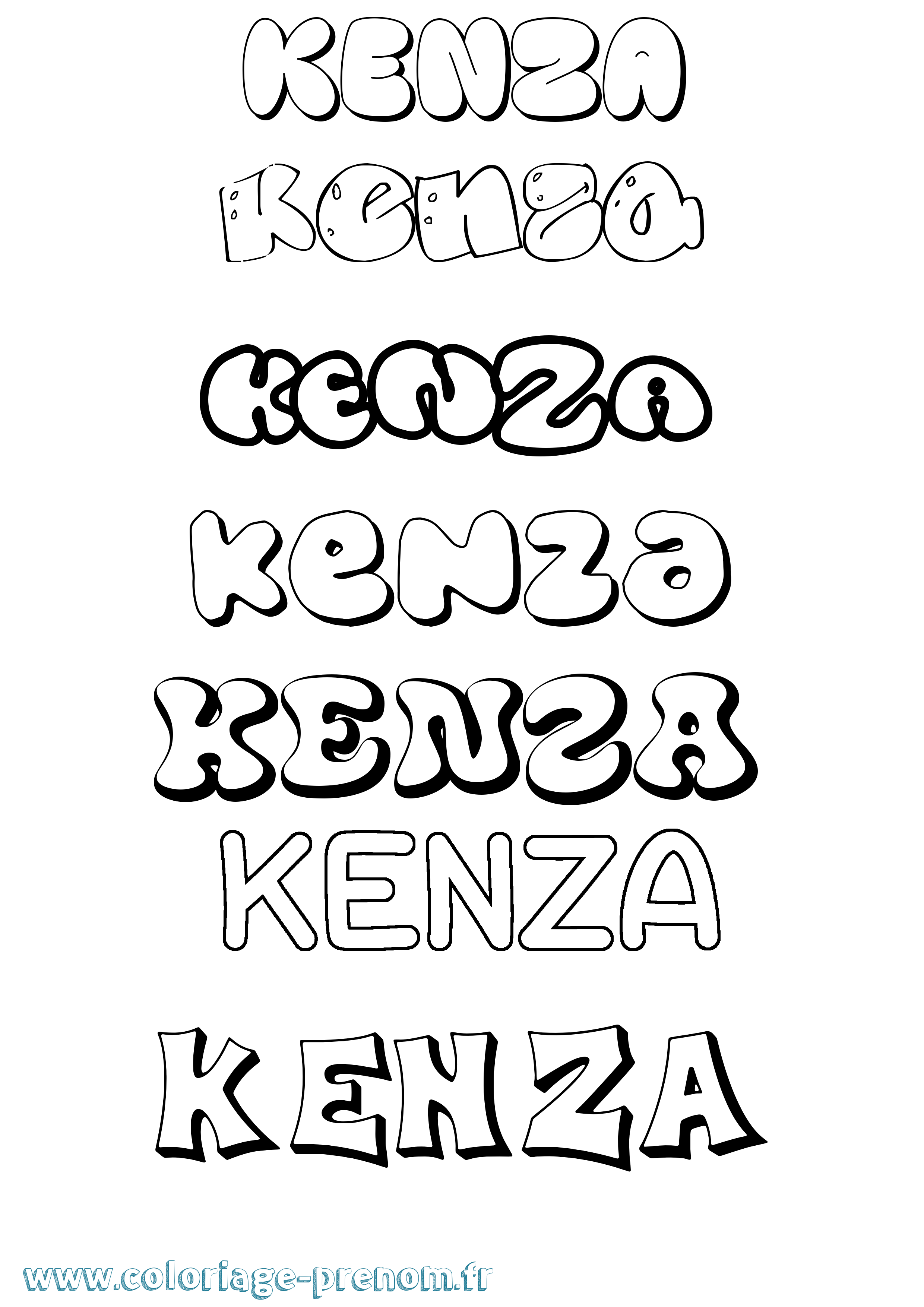 Coloriage prénom Kenza