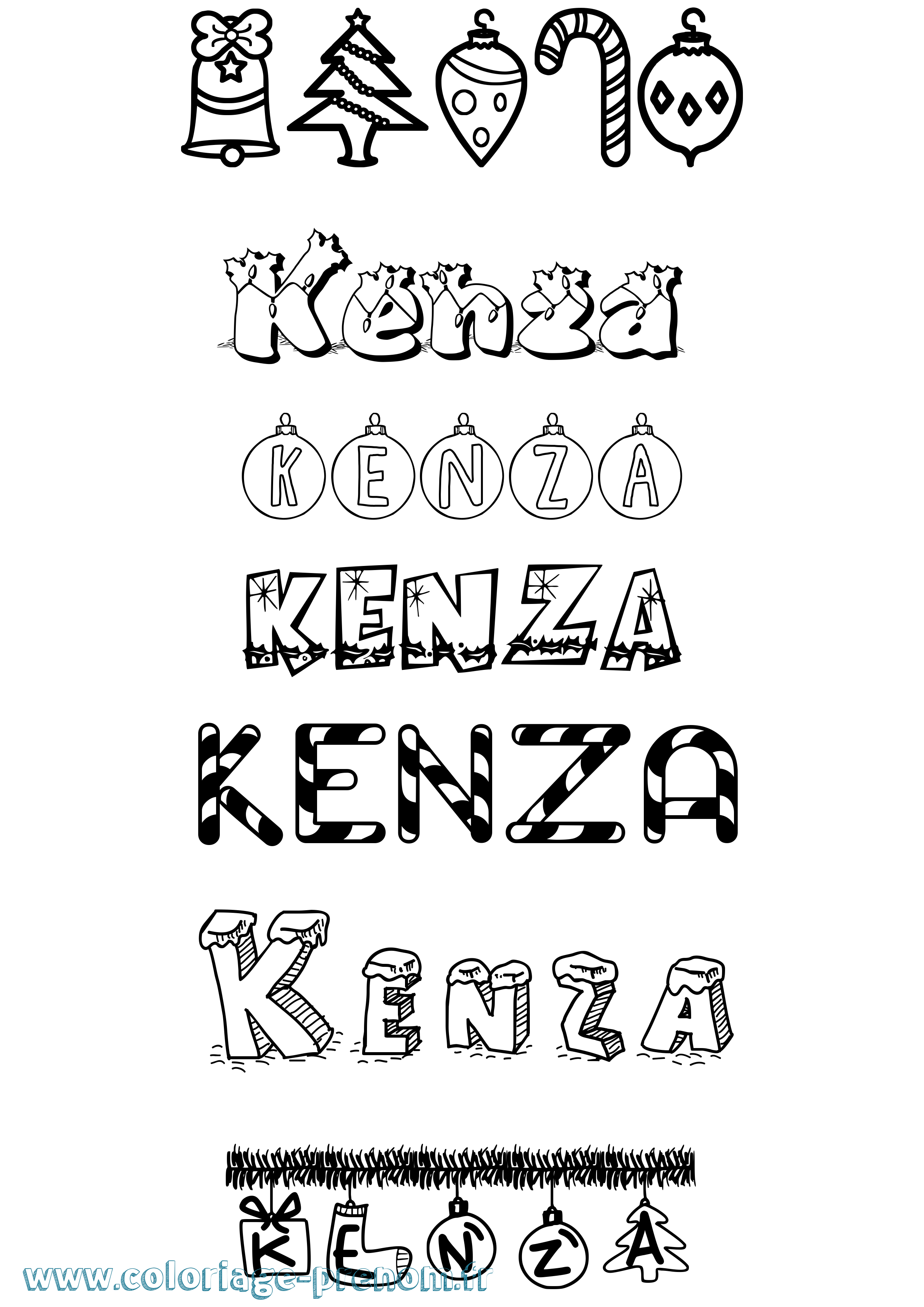 Coloriage prénom Kenza
