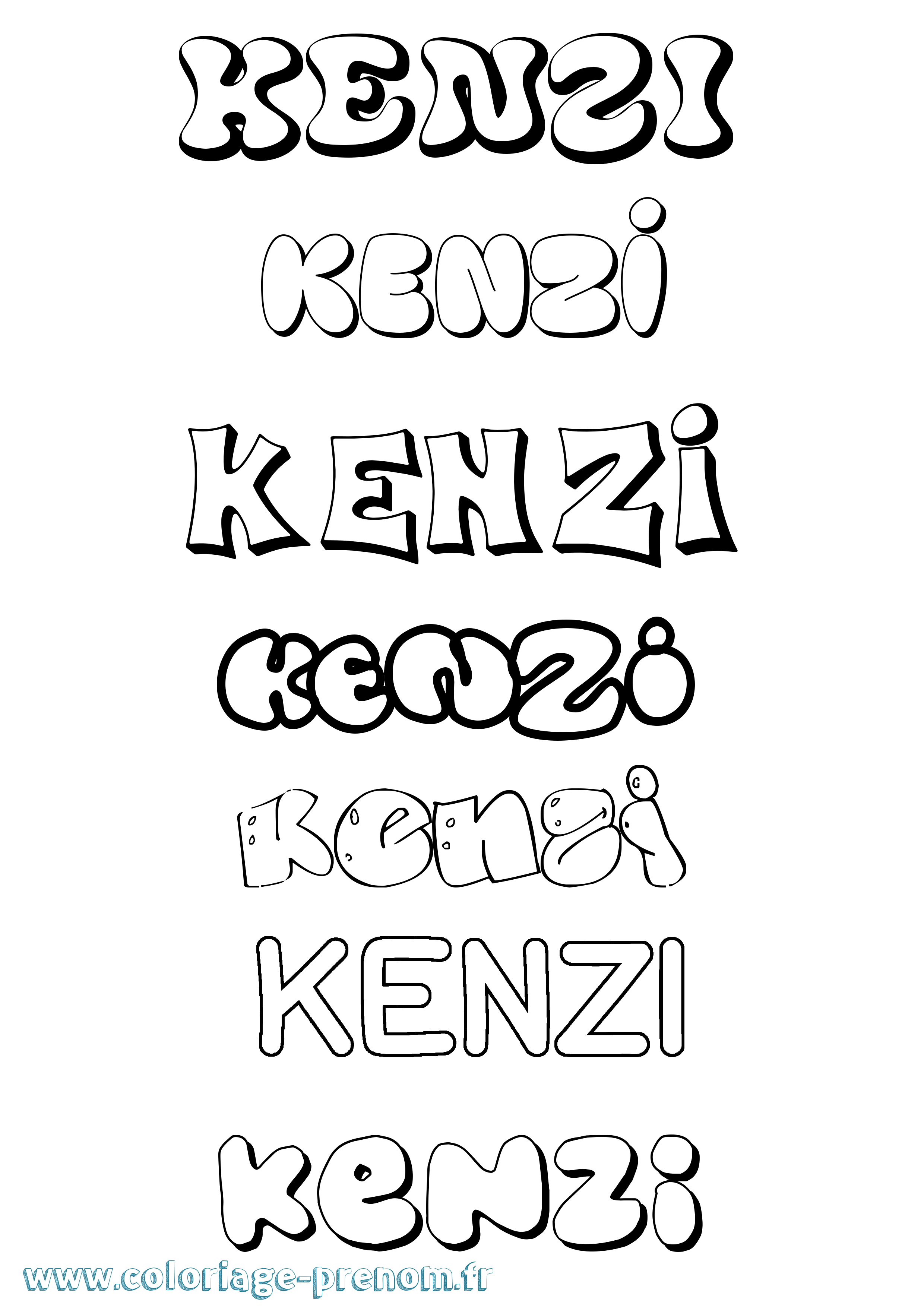 Coloriage prénom Kenzi